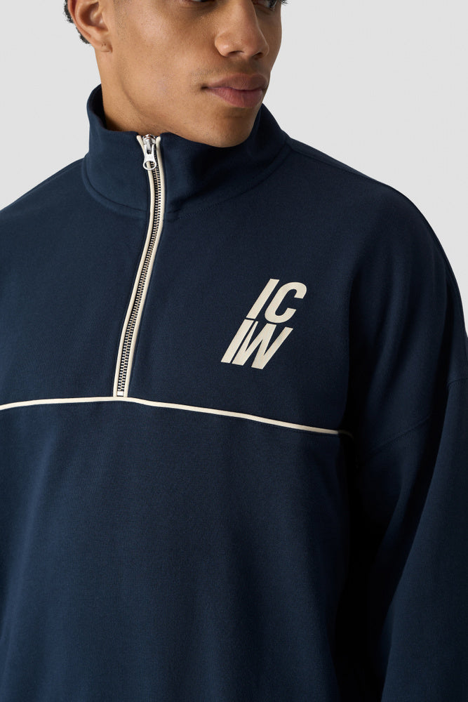 ICIW Everyday Terry 1/4 Zip Sweat Midnight Blue