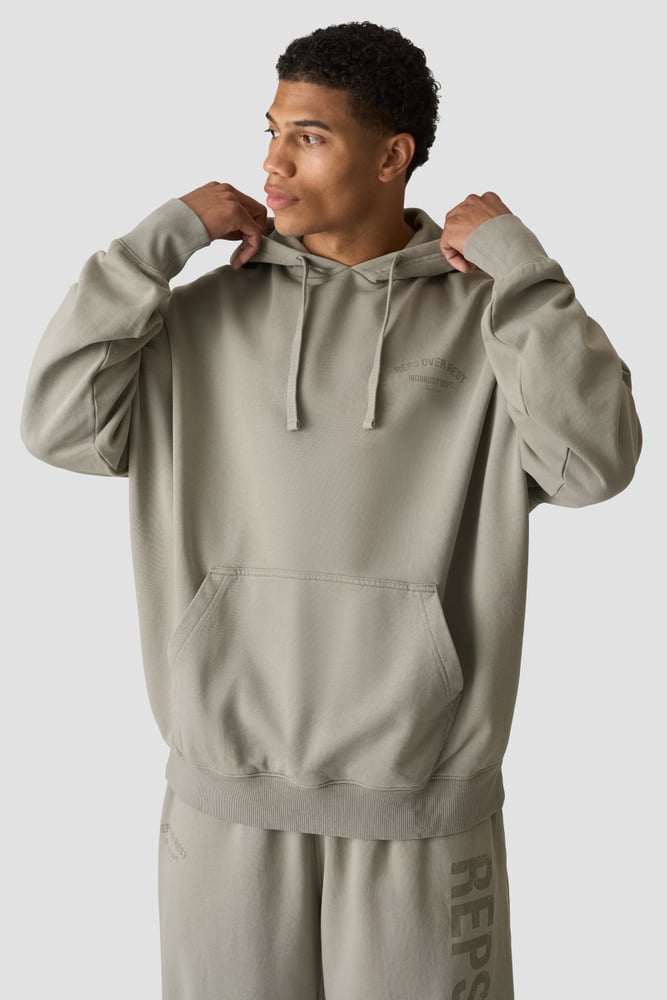 ICIW Grit Hoodie Stonewashed Light Khaki Green