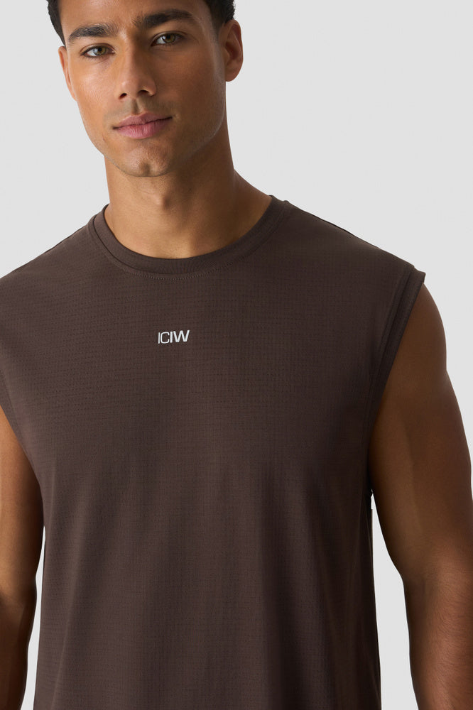 ICIW Stride Sleeveless Tee Dri-Release Emberwood