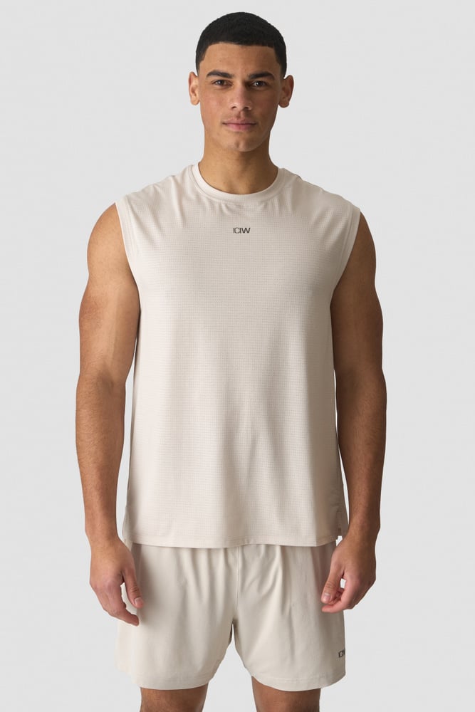 ICIW Stride Sleeveless Tee Dri-Release Light Beige
