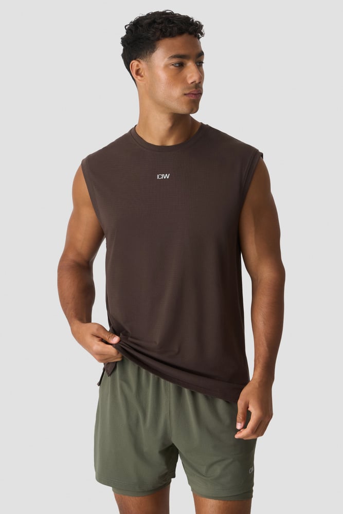 ICIW Stride Sleeveless Tee Dri-Release Emberwood