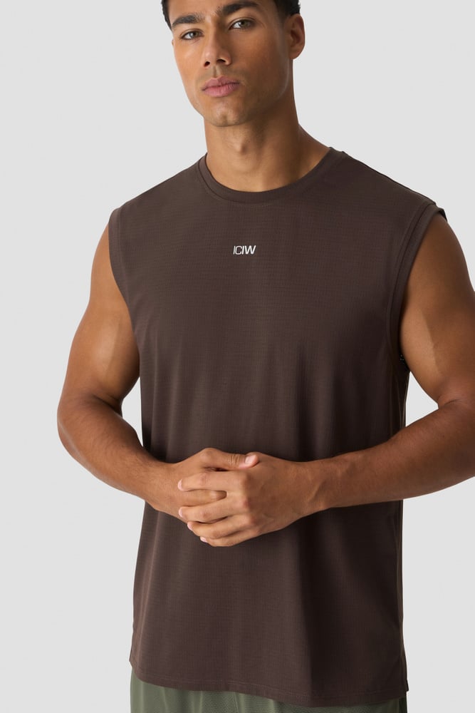 ICIW Stride Sleeveless Tee Dri-Release Emberwood