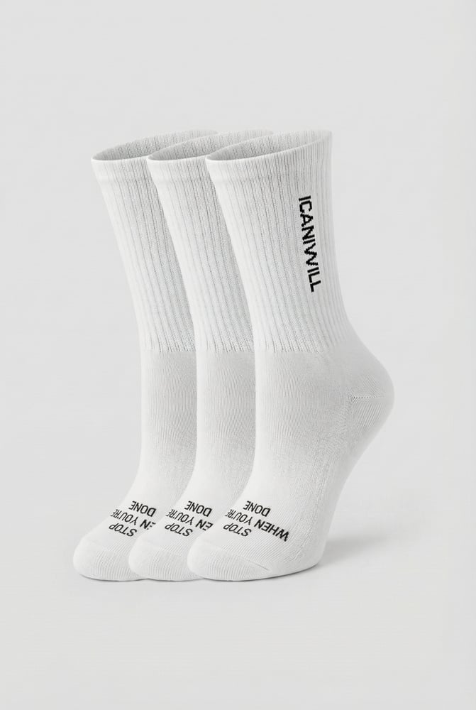 ICIW Power Quote Training Sock 3-Pack White