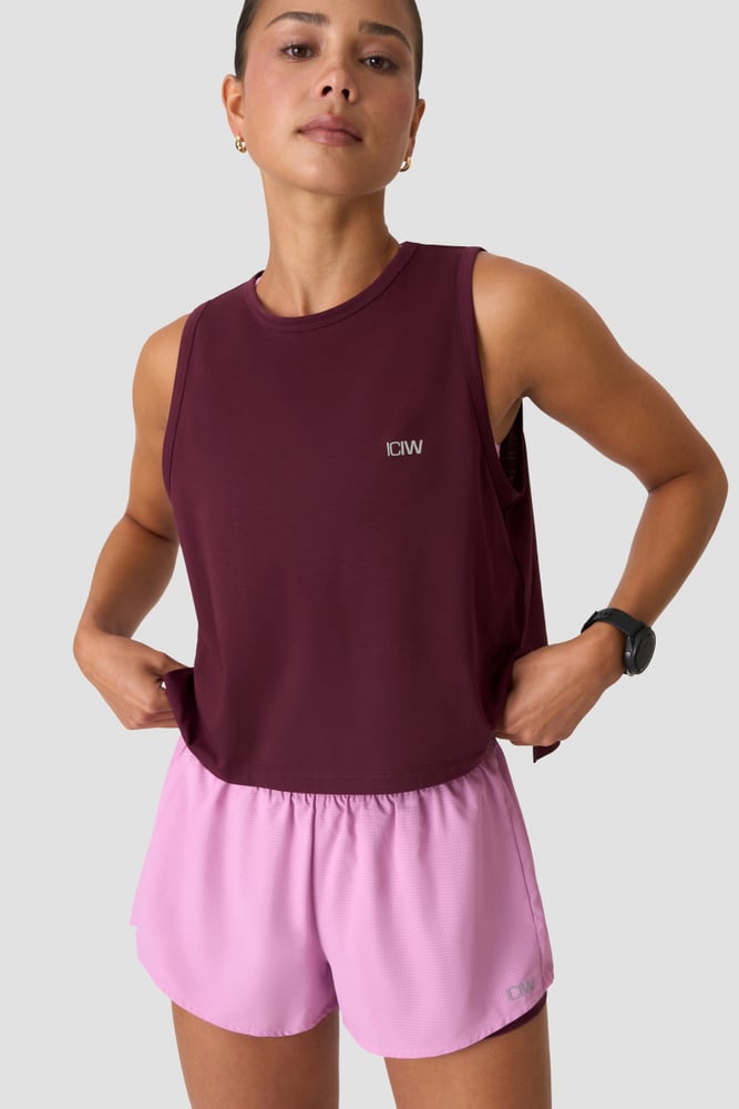 ICIW Mirage Cropped Singlet Dark Mahogany