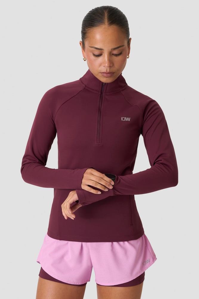 ICIW Mirage Midlayer 1/2 Zip Dark Mahogany
