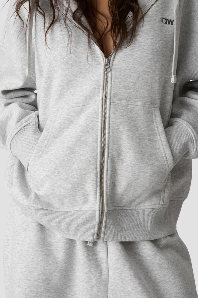 ICIW Everyday Relaxed Hoodie Zip Light Grey Melange