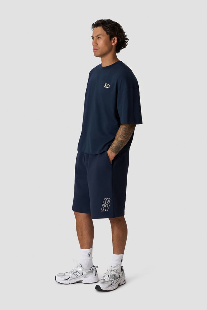 ICIW Everyday Boxy Tee Print Midnight Blue