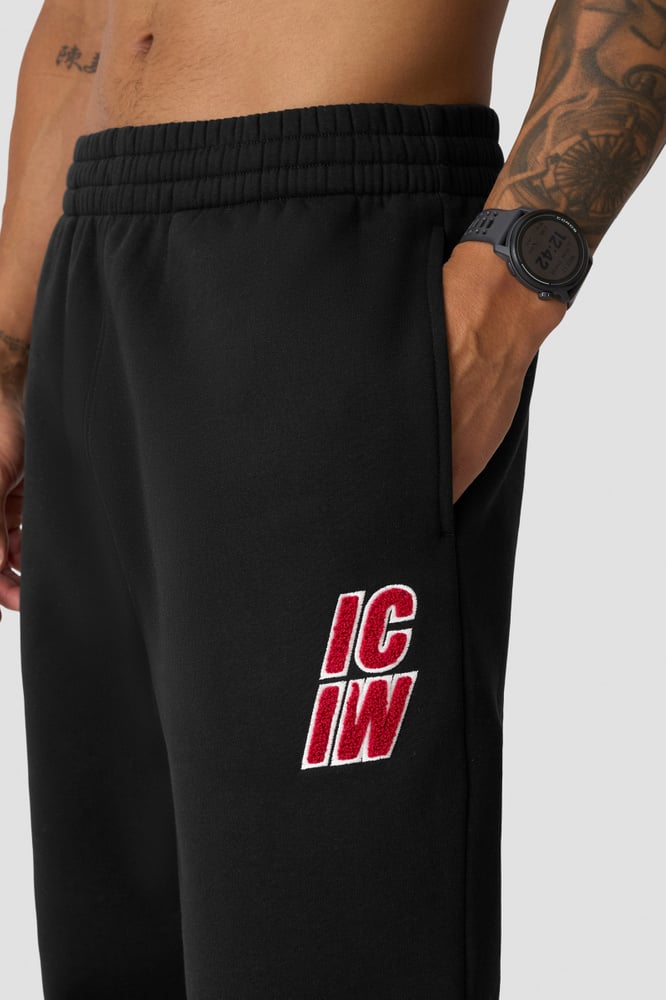 ICIW Everyday Straight Pants Terry Print Black