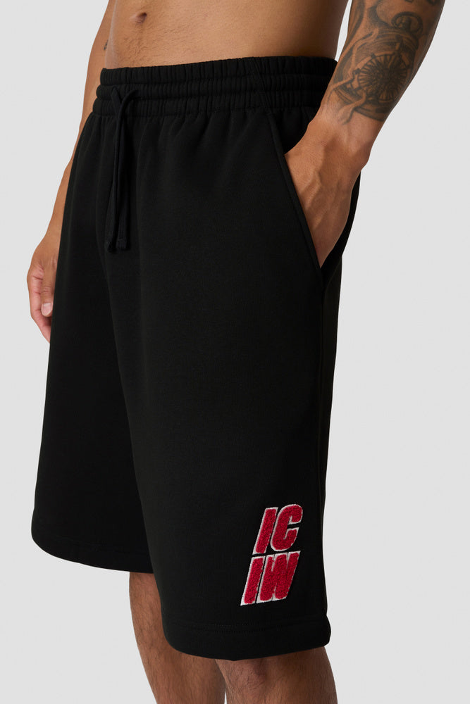 ICIW Everyday Relaxed Sweat Shorts Terry Print Black