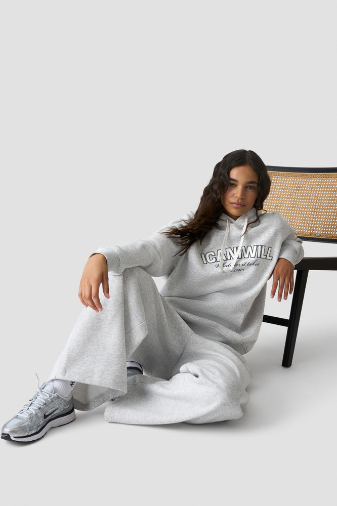 ICIW Everyday Relaxed Hoodie Terry Print Light Grey Melange