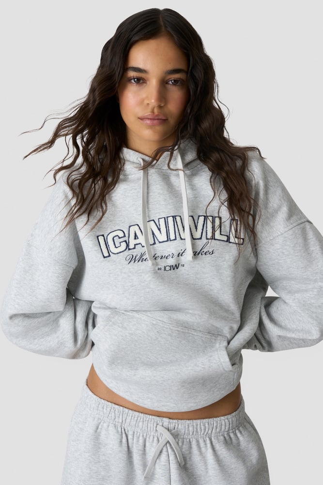 ICIW Everyday Relaxed Hoodie Terry Print Light Grey Melange