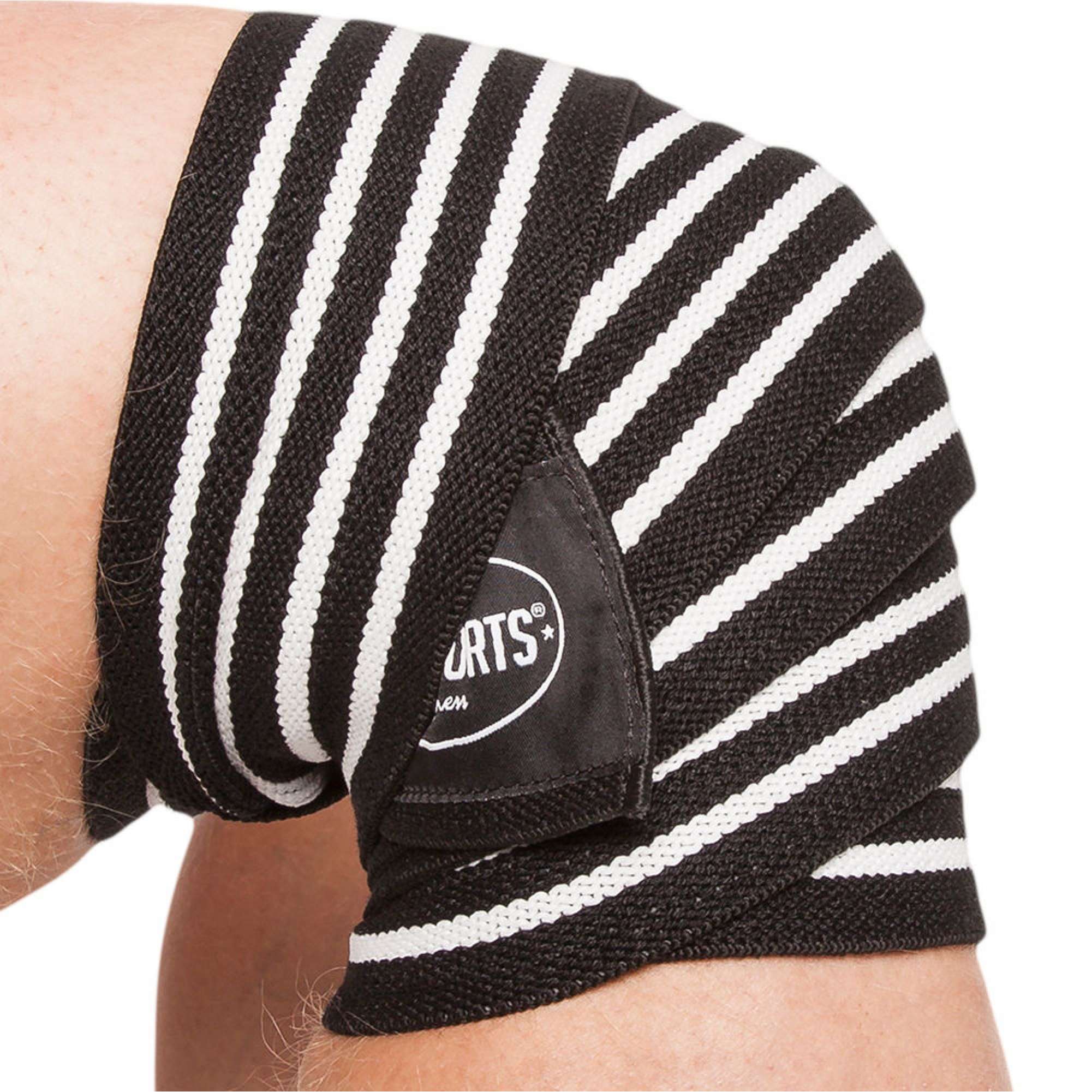 C.P. Sports Knee Wraps, black/white, 2 m C.P. Sports