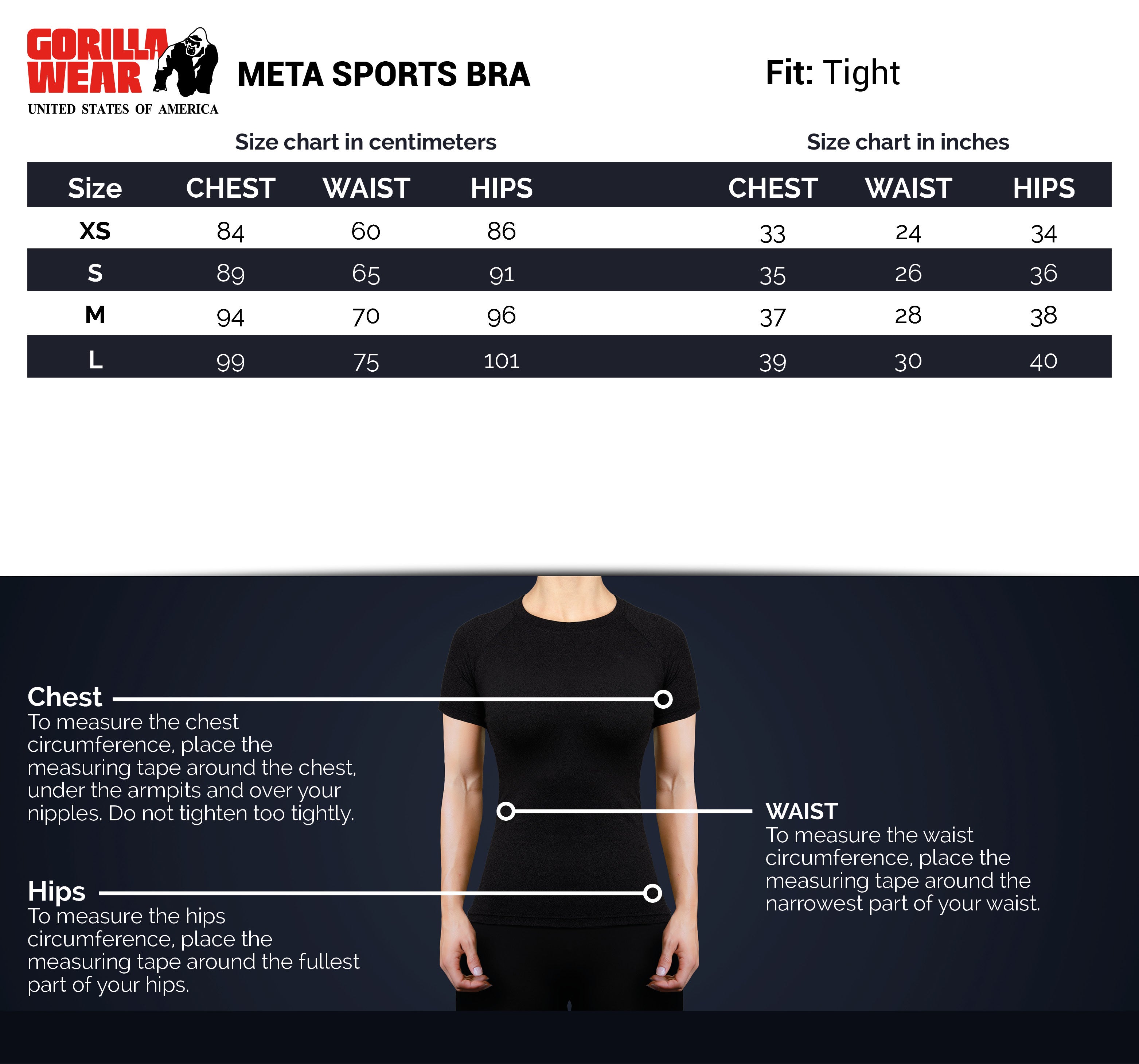 Gorilla Wear Meta Sports Bra, black Gorilla Wear