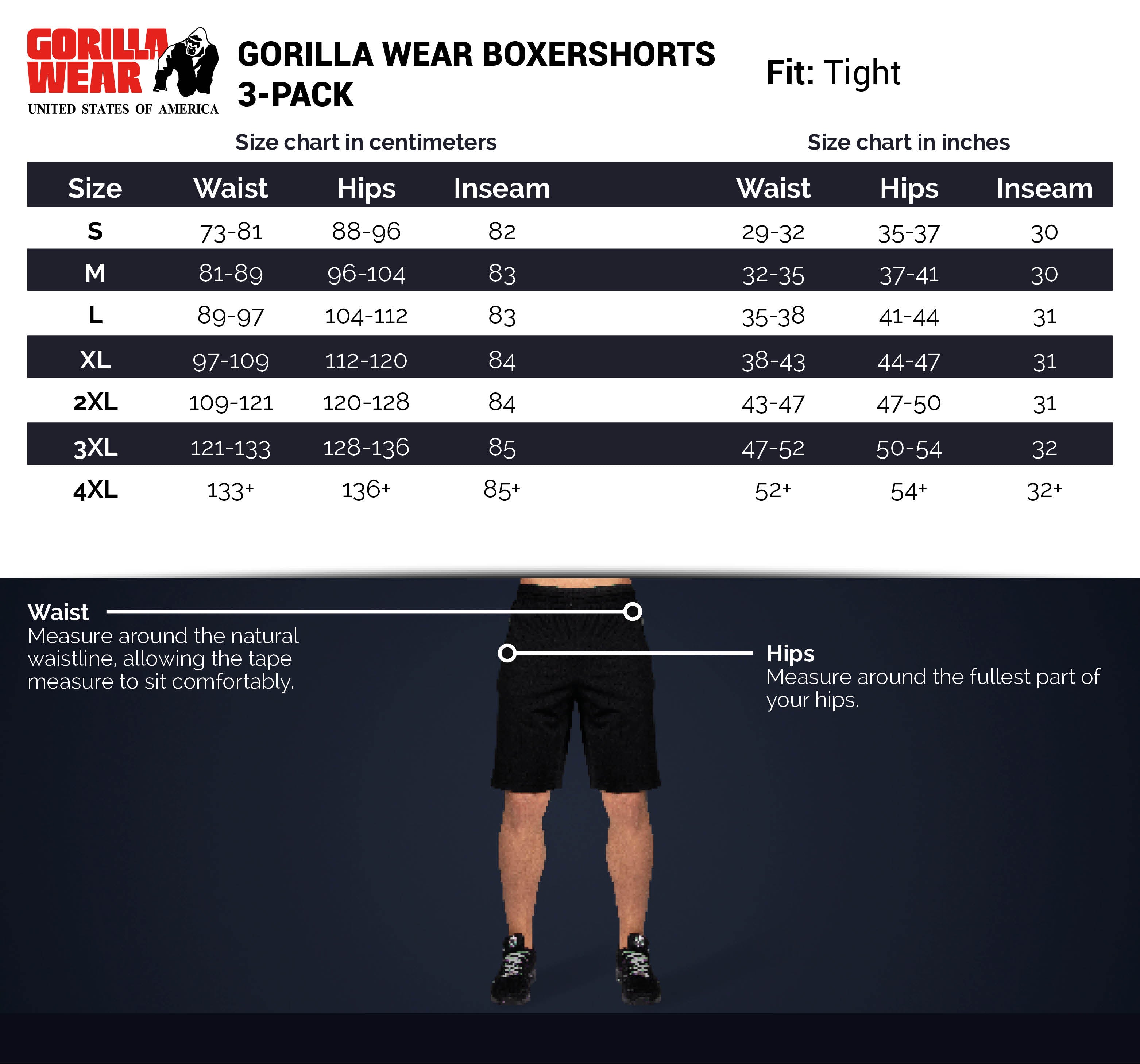 Gorilla Wear Gorilla Wear Boxershorts 3-pack, black Gorilla Wear