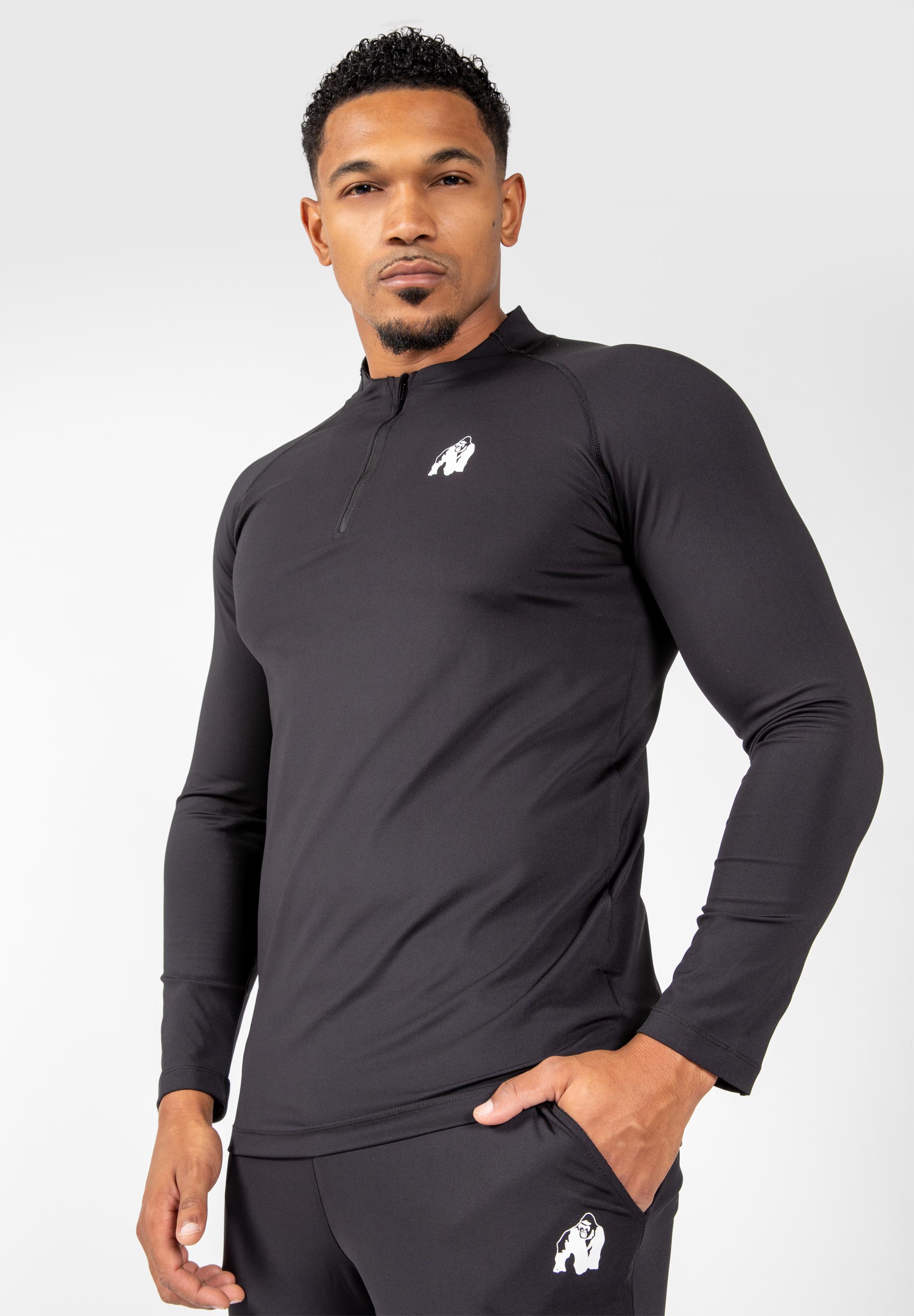 Gorilla Wear Hamilton Hybrid Long Sleeve, black Gorilla Wear