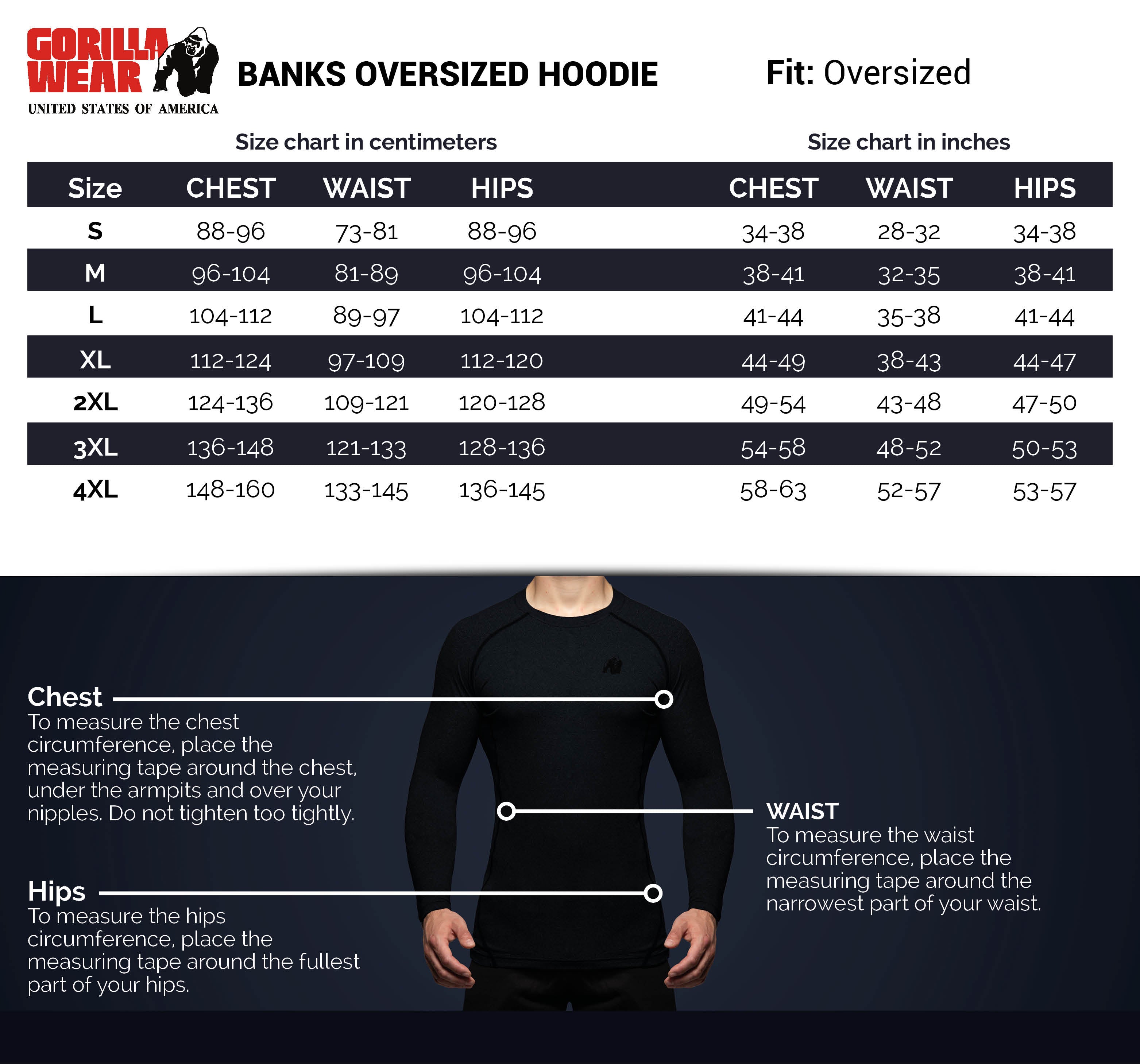 Gorilla Wear Banks Oversized Hoodie, black/yellow Gorilla Wear
