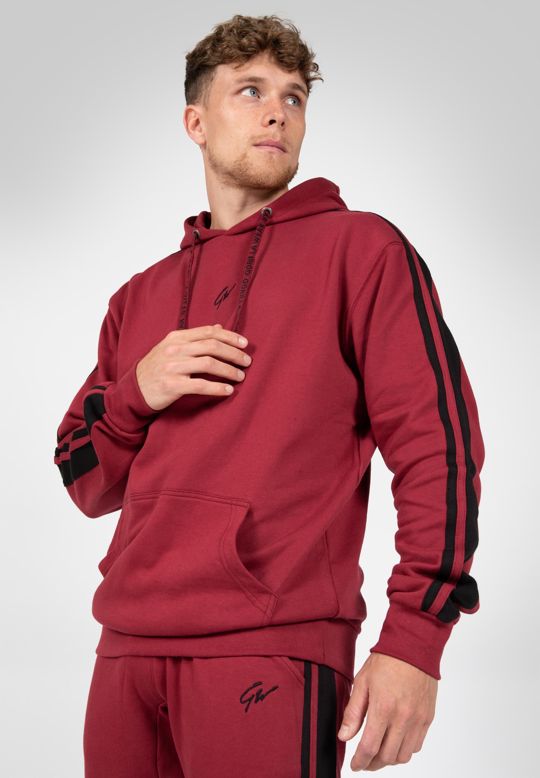 Gorilla Wear Banks Oversized Hoodie, burgundy red/black Gorilla Wear
