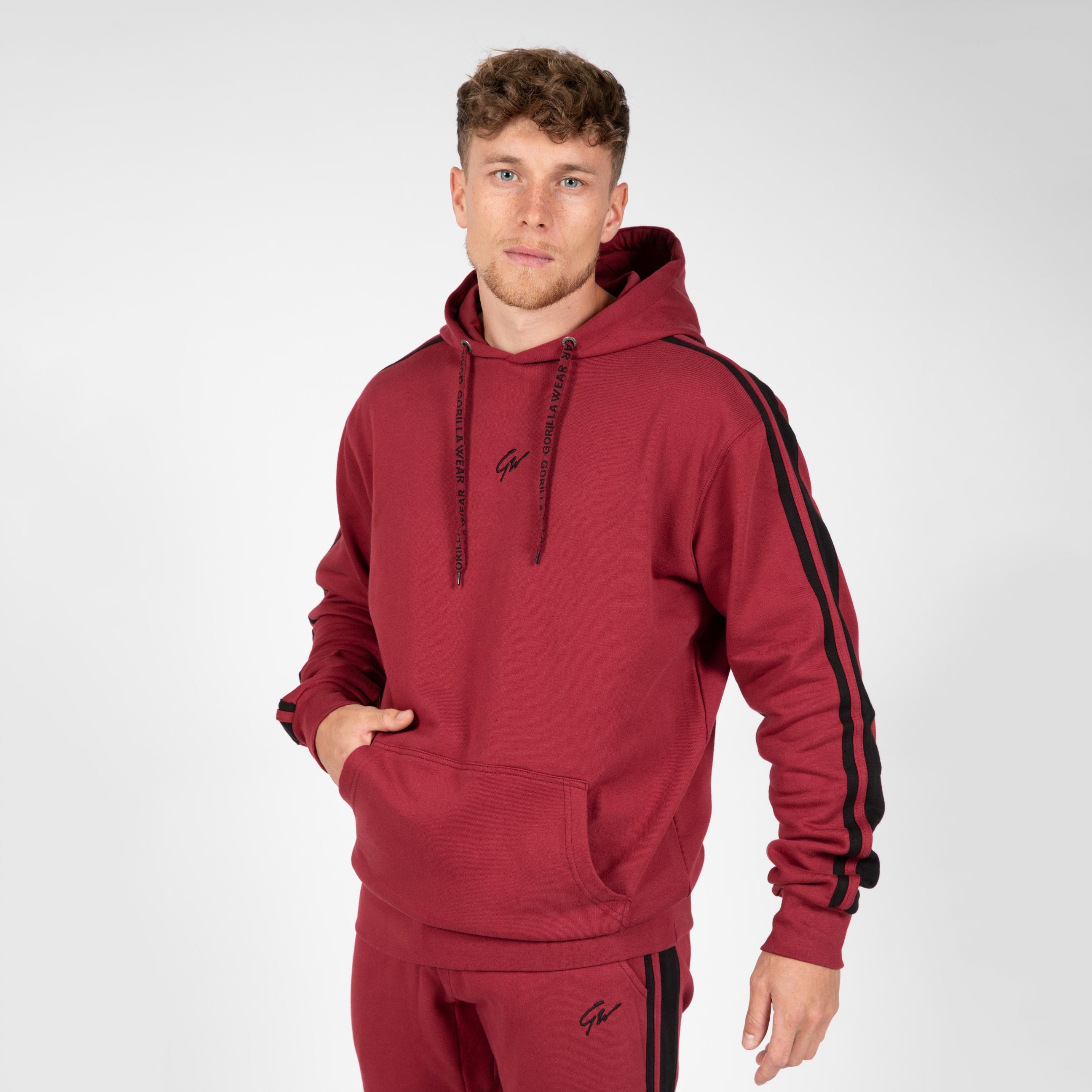 Gorilla Wear Banks Oversized Hoodie, burgundy red/black Gorilla Wear