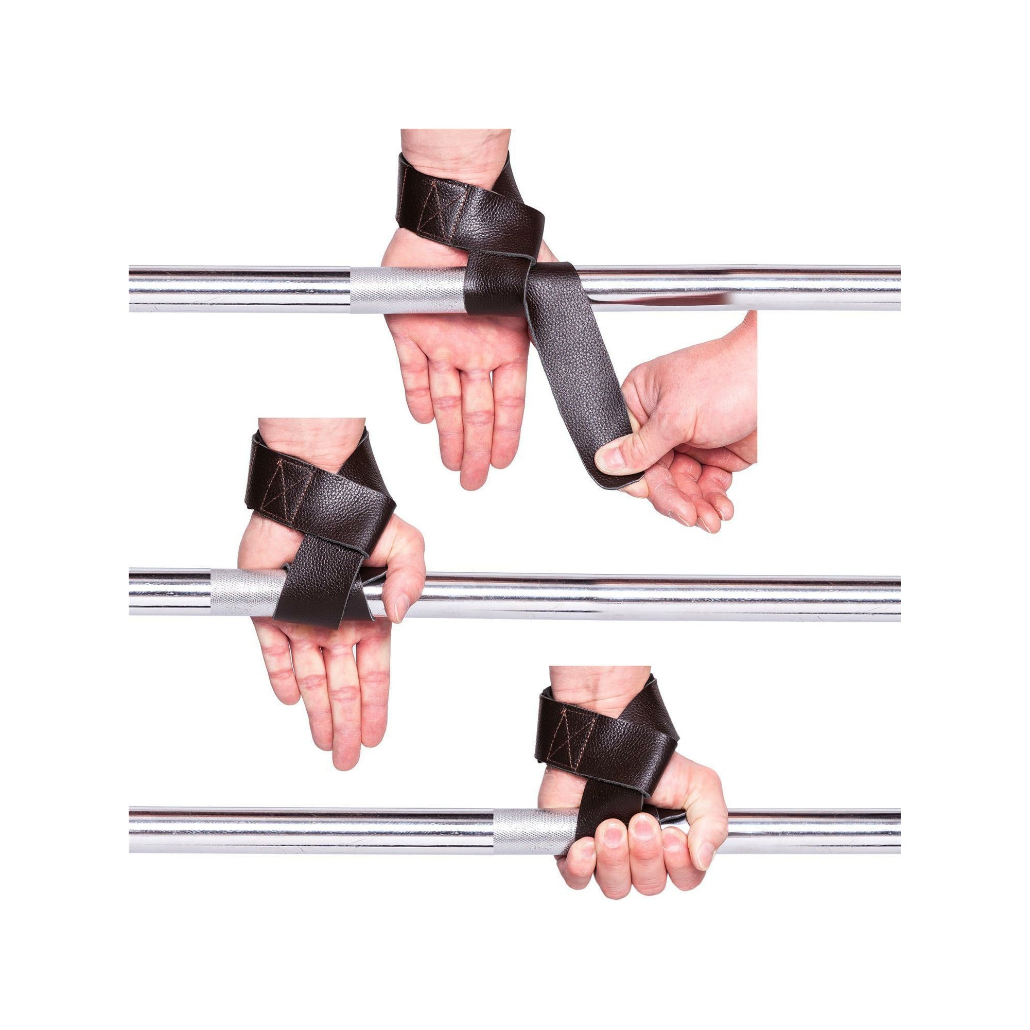 C.P. Sports Padded Leather Lifting Straps, brun C.P. Sports