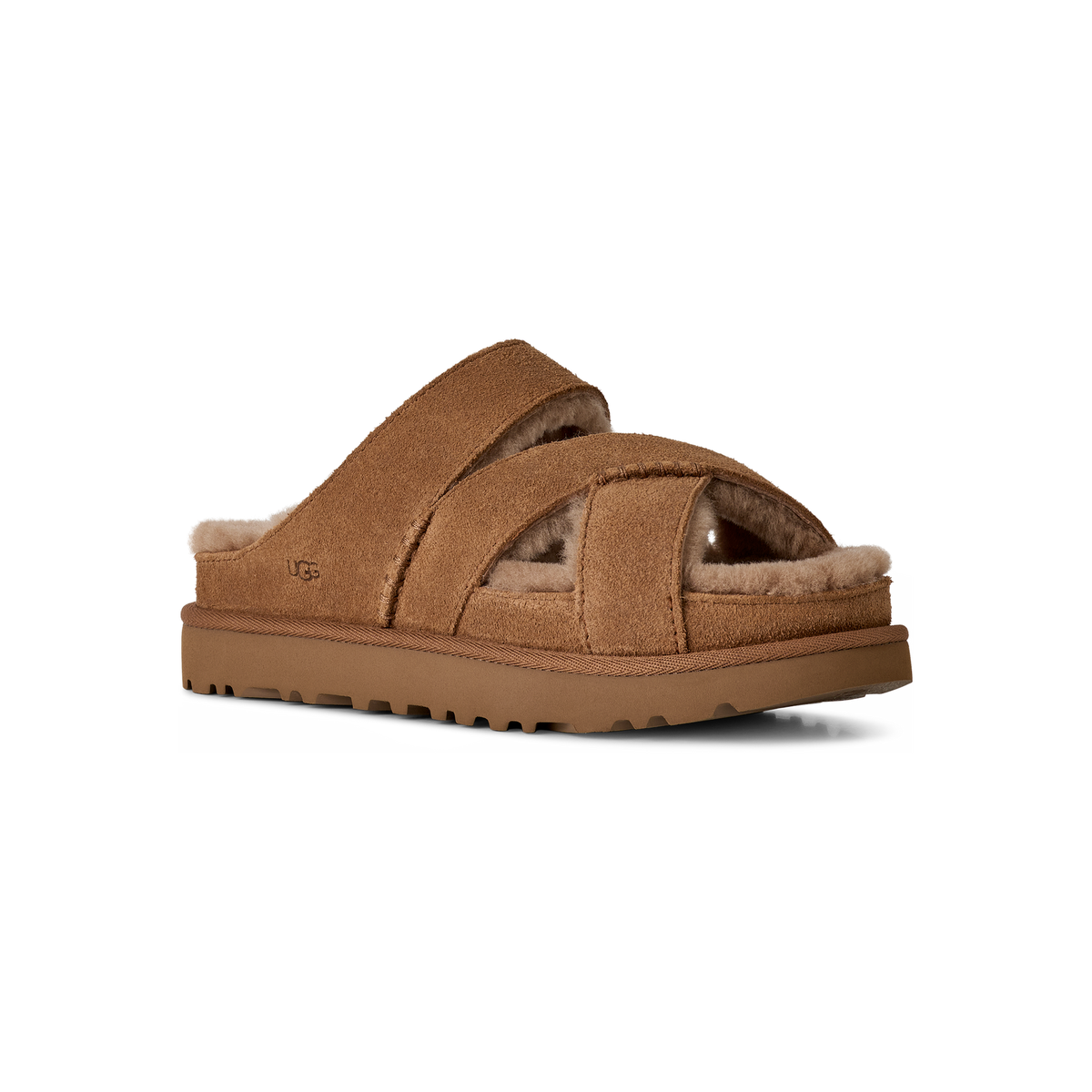 UGG Greenport Cross Strap Slide – Dam – Chestnut