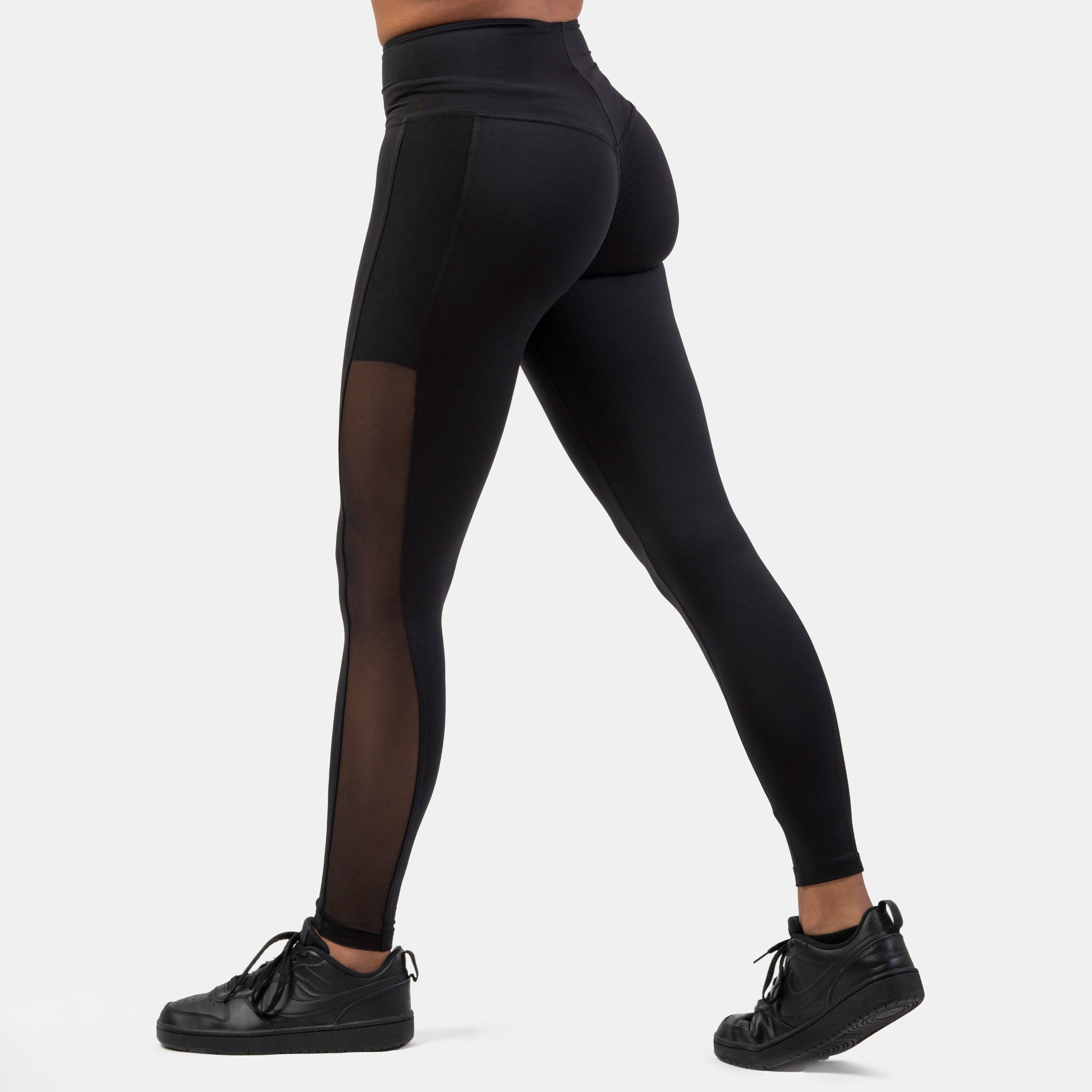 NEBBIA Black Mesh Design Leggings, black NEBBIA