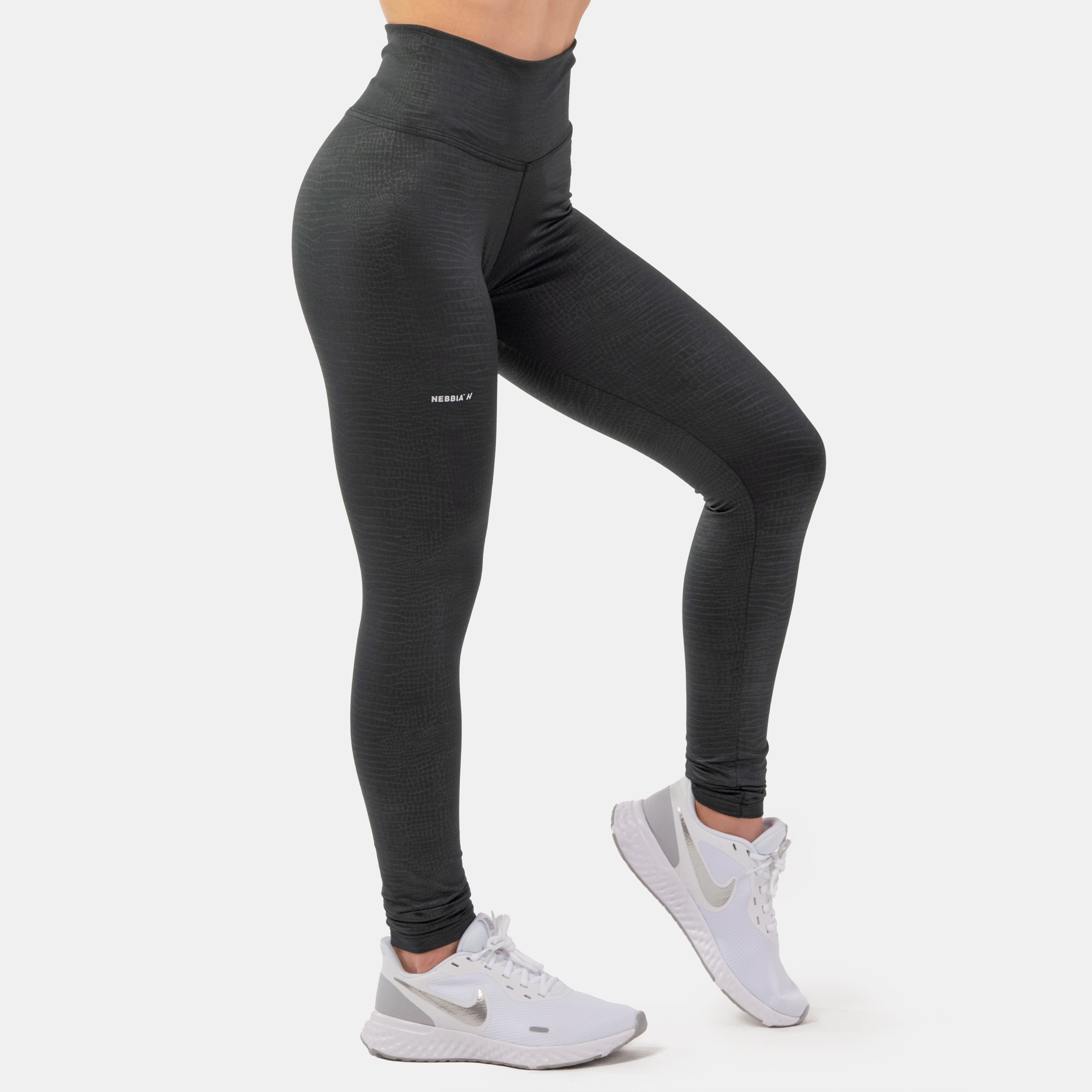 NEBBIA Python SnakeSkin High-Waist Leggings, black NEBBIA