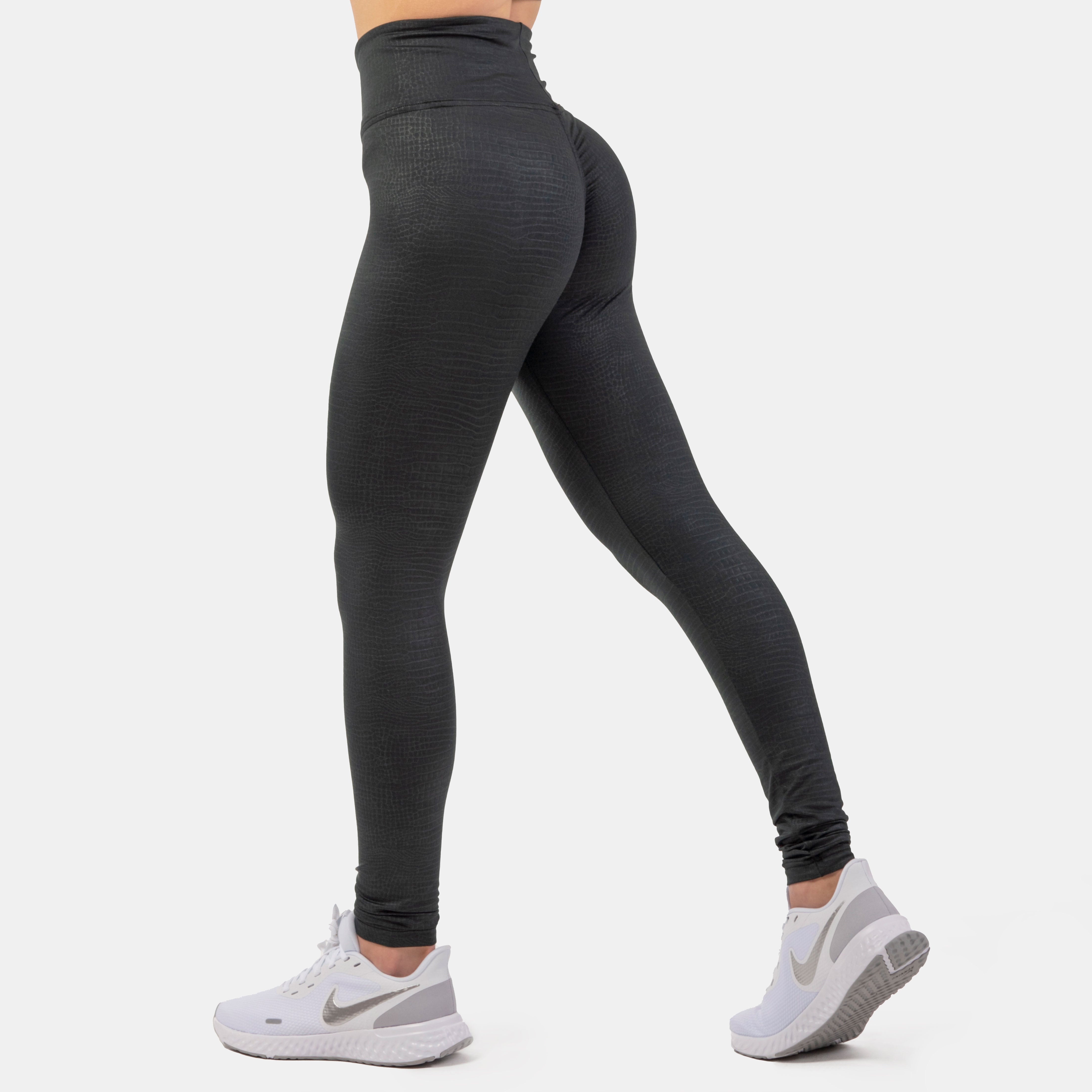 NEBBIA Python SnakeSkin High-Waist Leggings, black NEBBIA