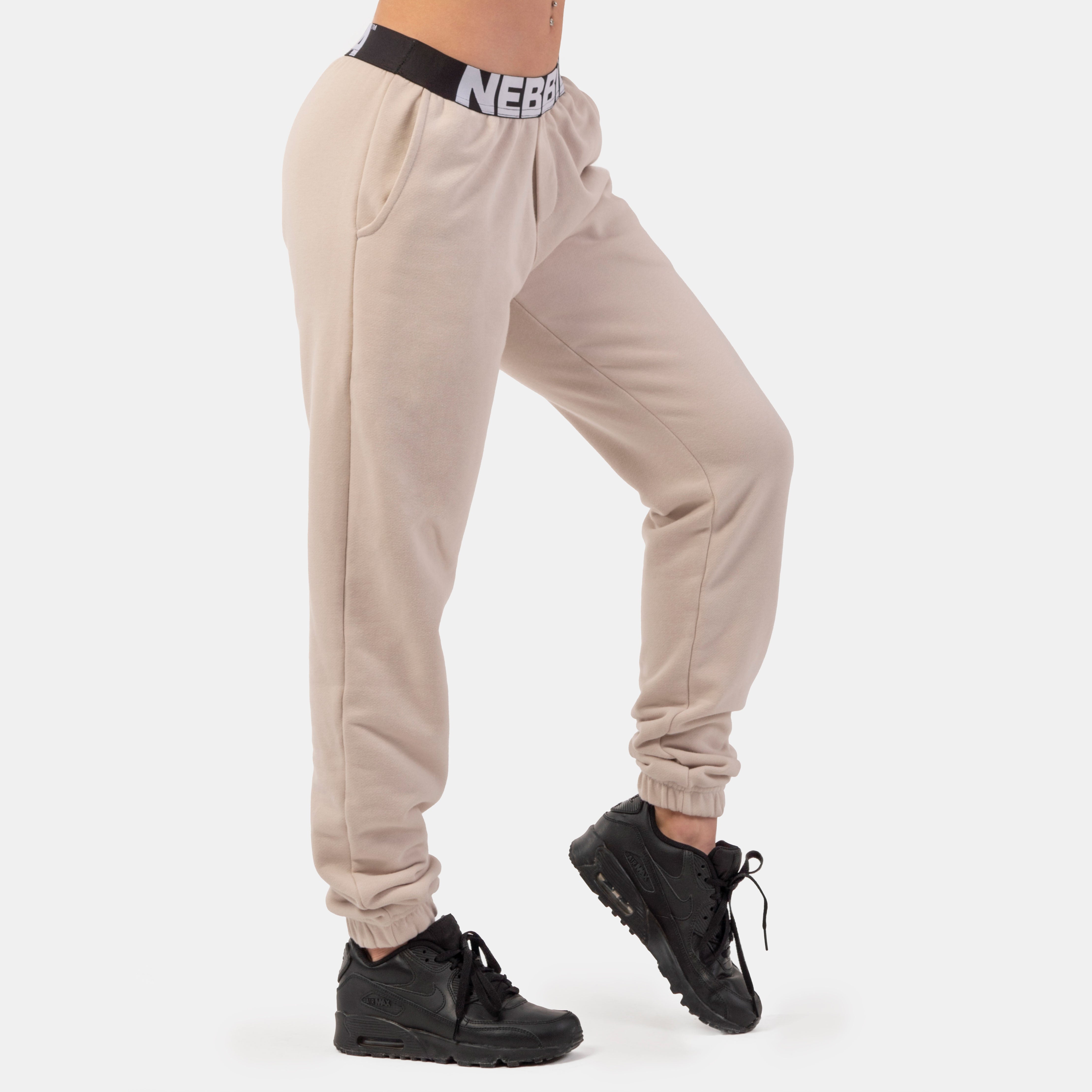 NEBBIA Iconic Mid-Waist Sweatpants, cream NEBBIA