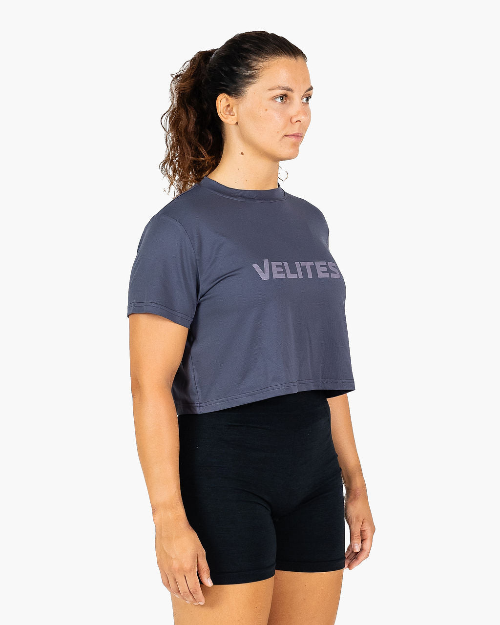 Velites Crop Holo Stone Grey