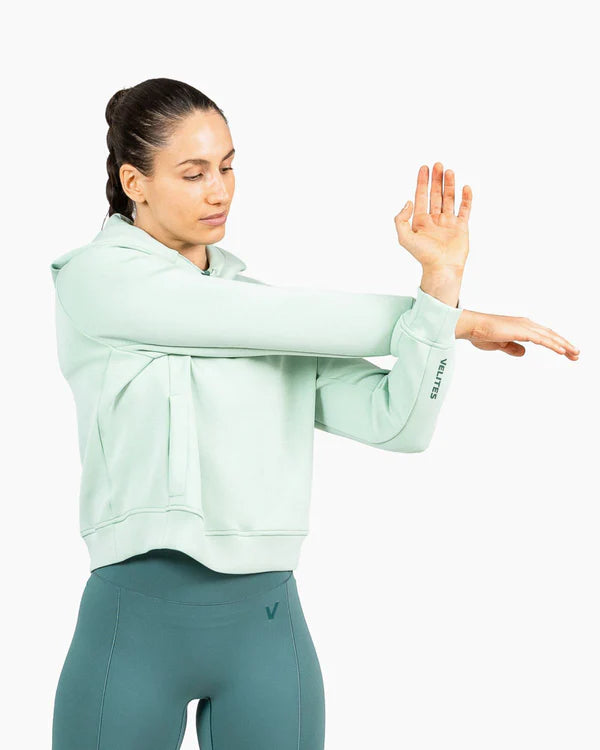 Velites Crop Hoodie Holo Mint