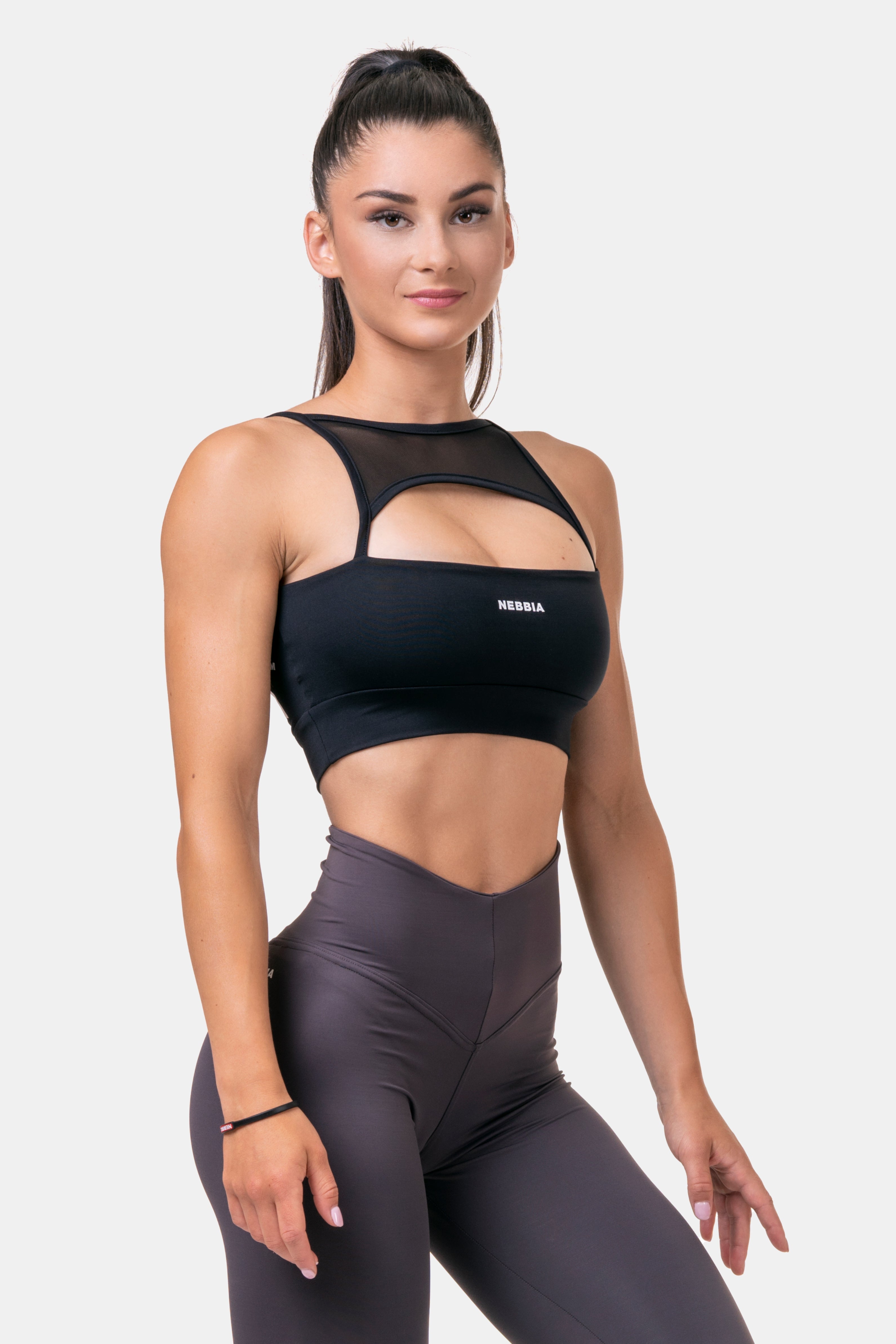 NEBBIA Classic HERO Cut-Out 2-in-1 Sports bra, black NEBBIA