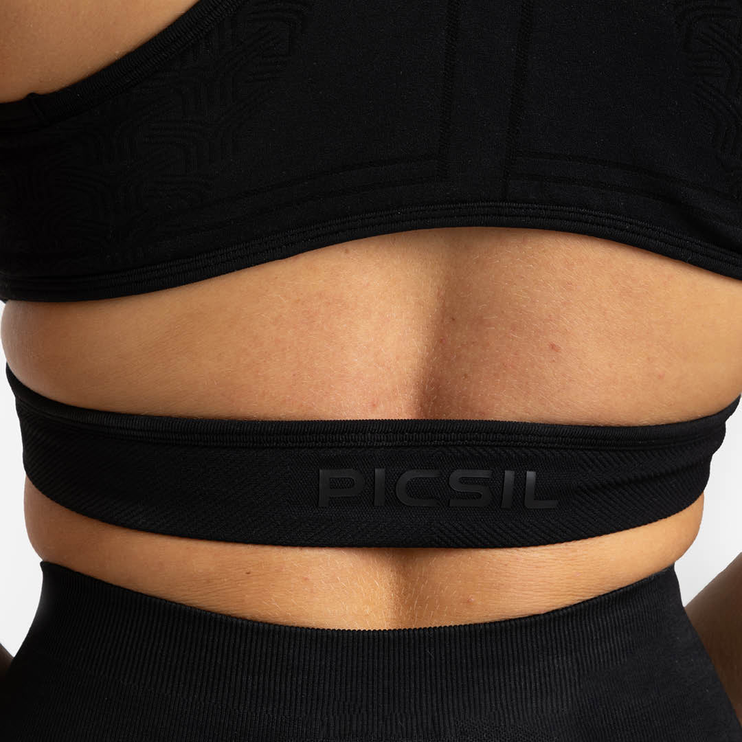 Picsil Tank sports bra with V Seamless neck Svart Picsil
