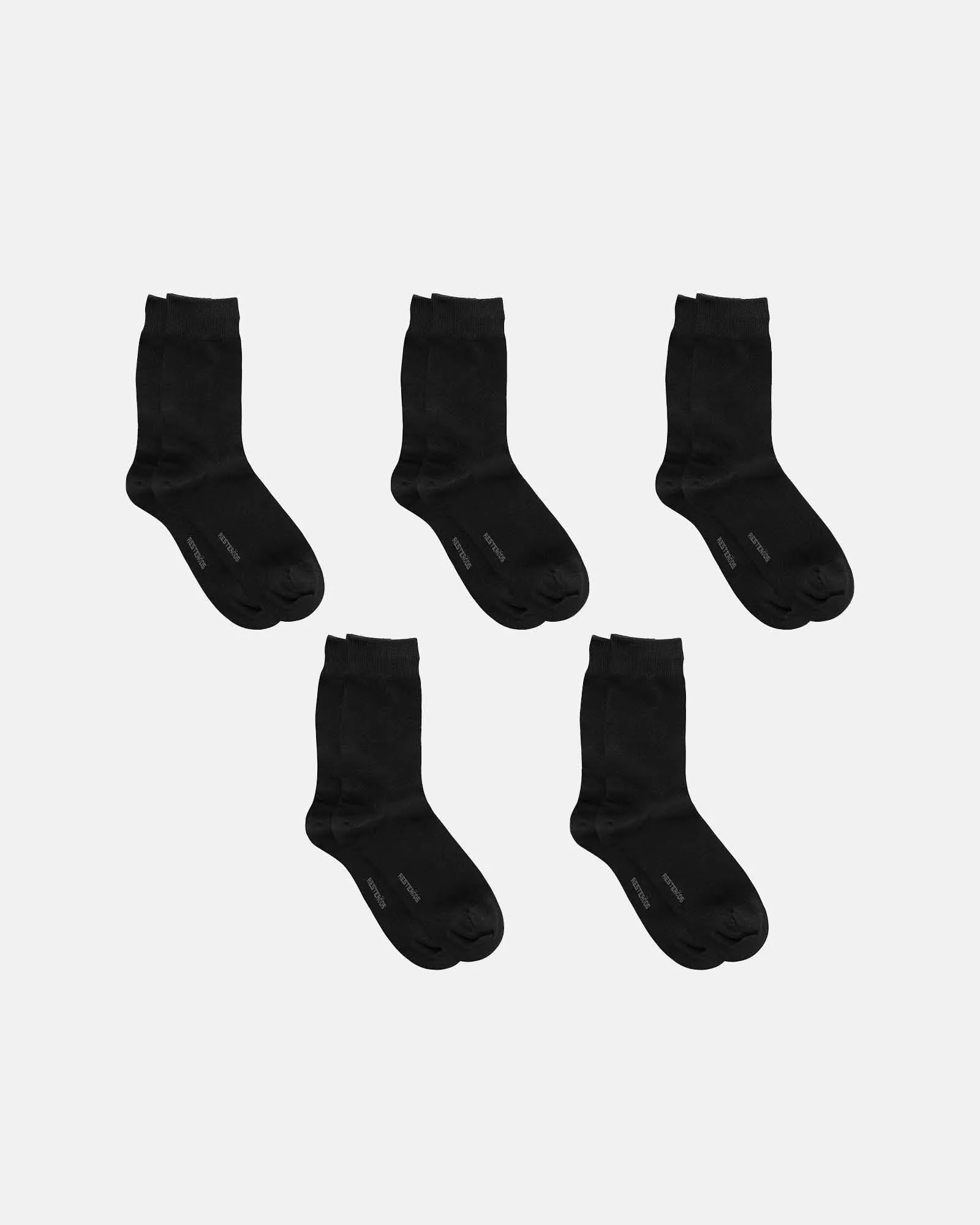 Resteröds Socks Organic Cotton 5-pack Svart Resteröds