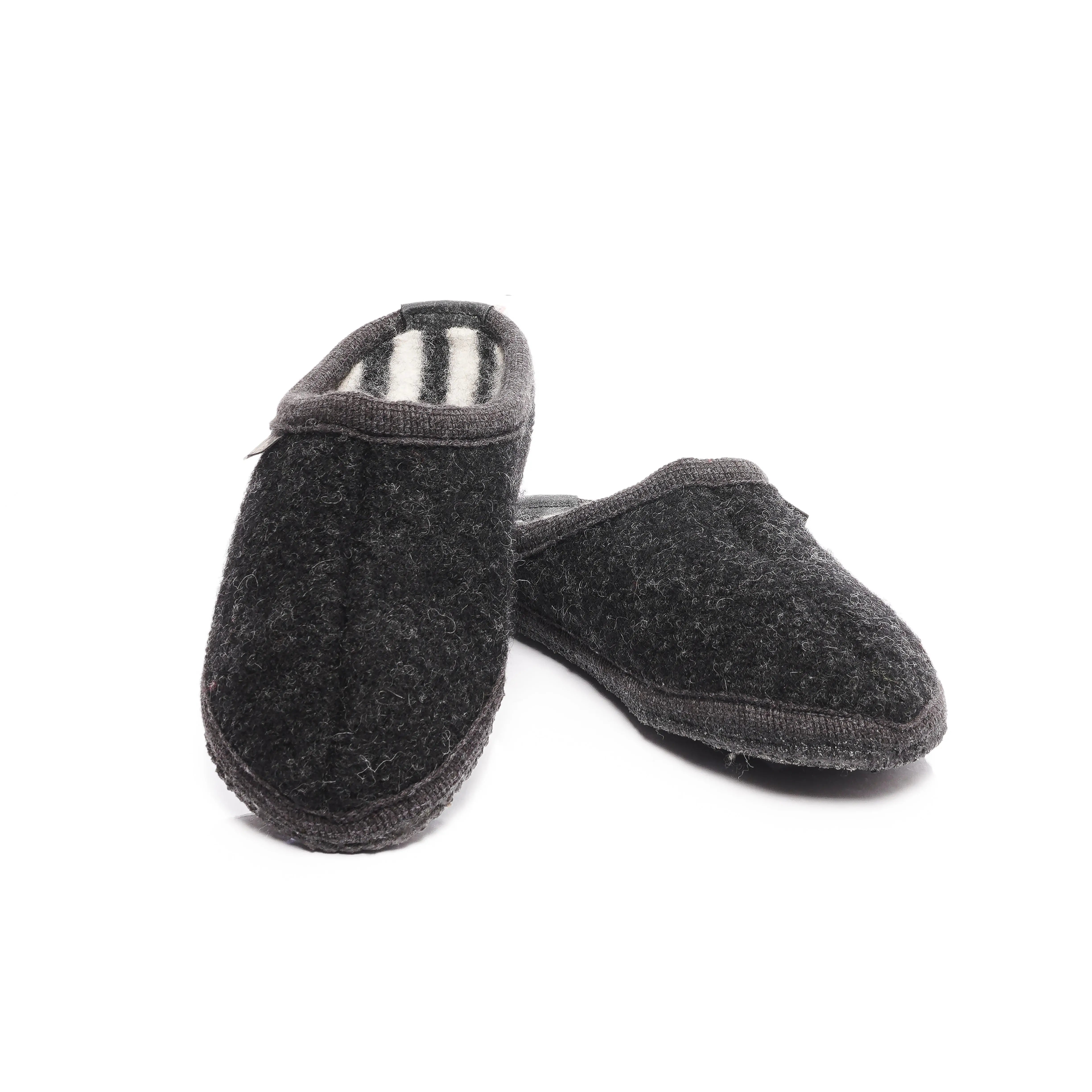 Ulle Stripe Ulltoffla Black Melange Ulle