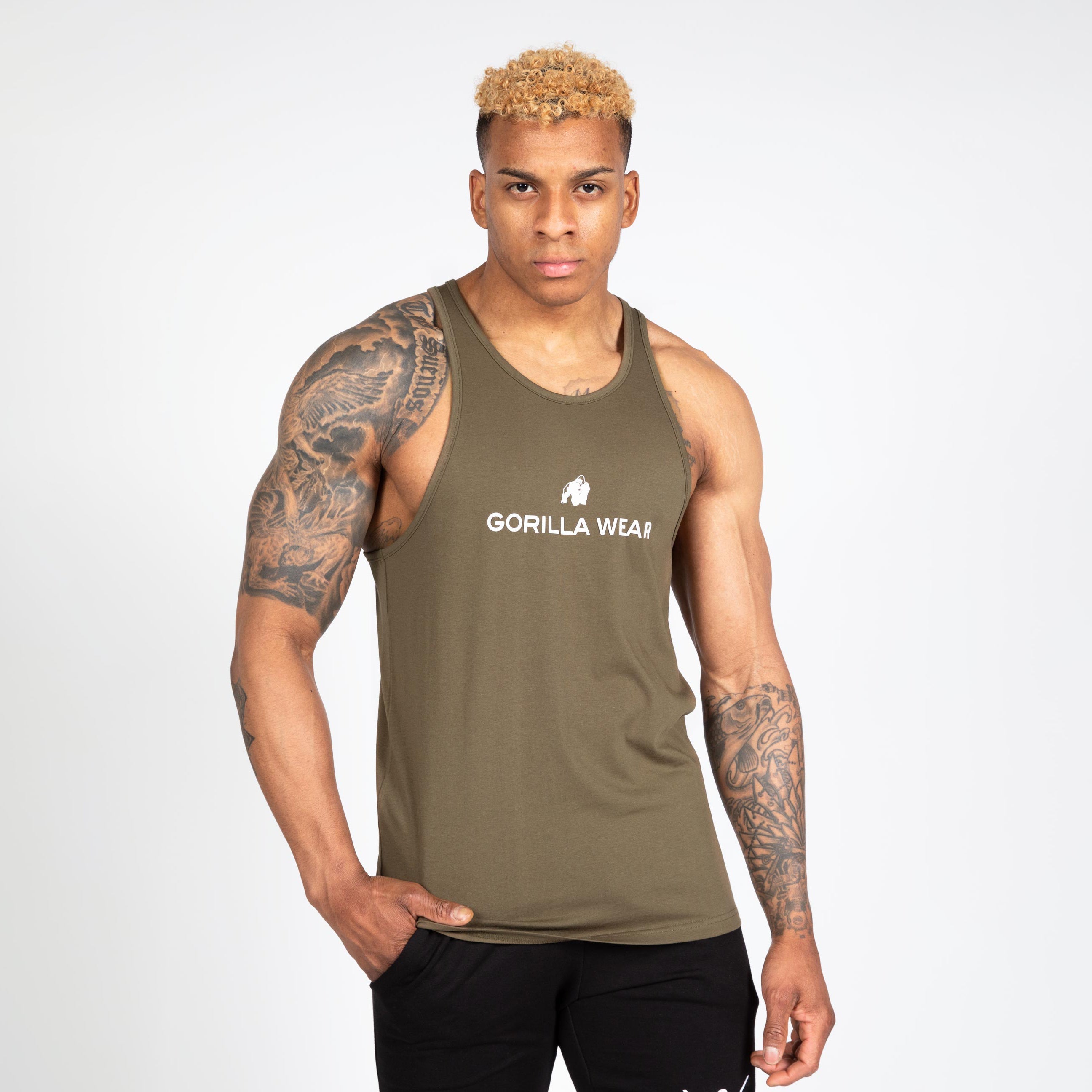 Gorilla Wear Carter Stretch Tank Top, army green Gorilla Wear