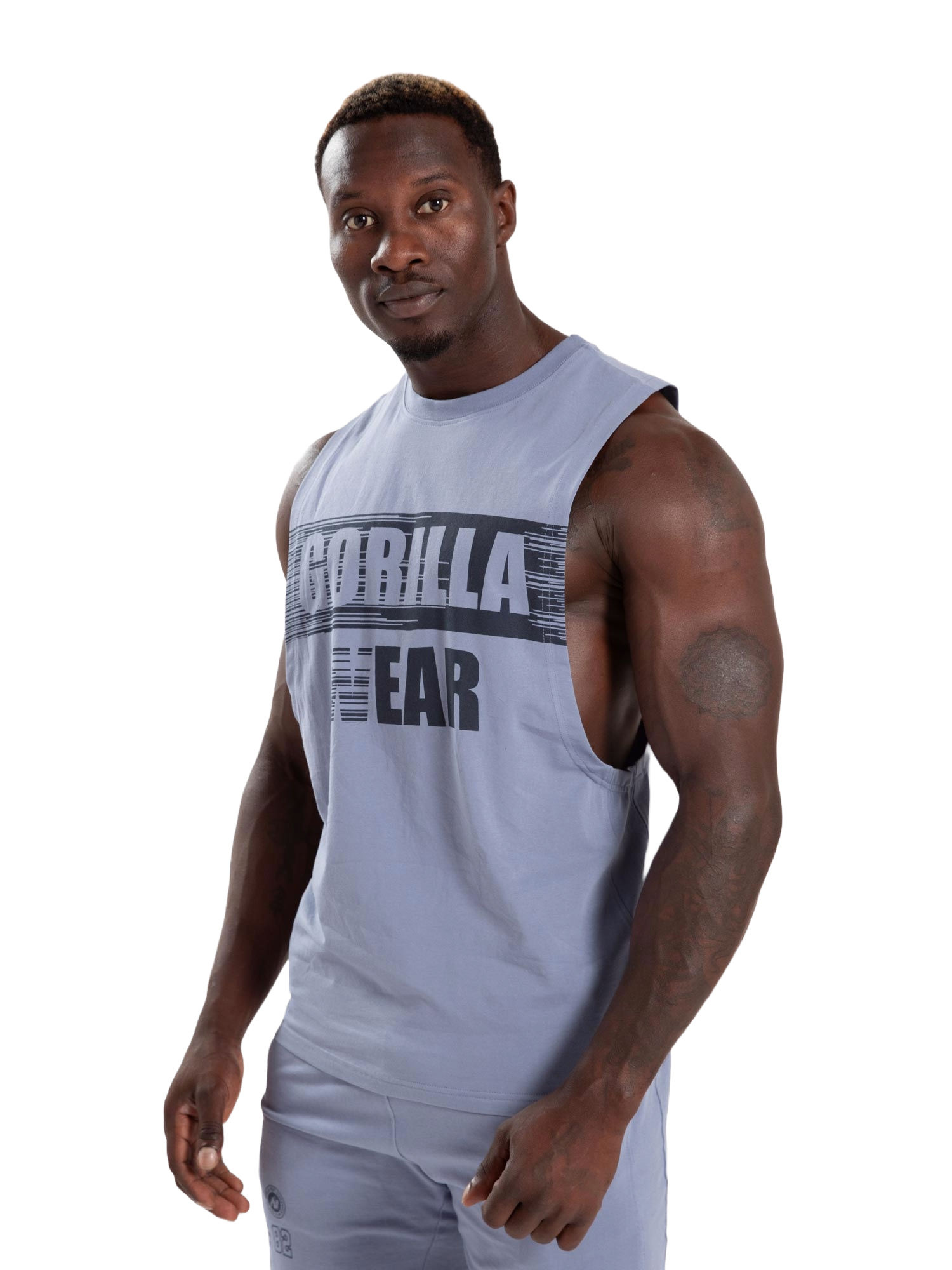 Gorilla Wear Lopez Drop Armhole Tank Top, stonewash blue Gorilla Wear