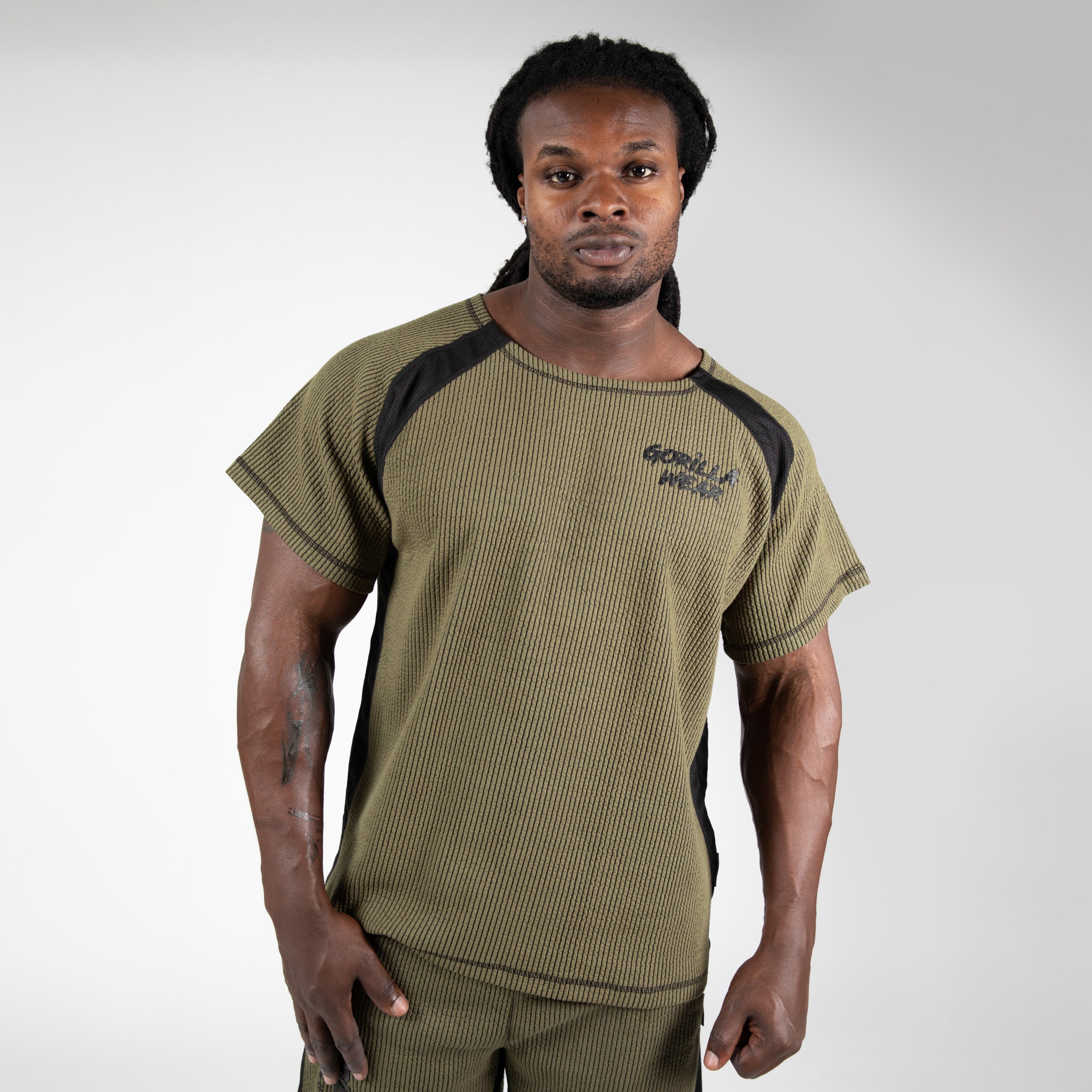 Gorilla Wear Augustine Old School Work Out Top, army green Gorilla Wear