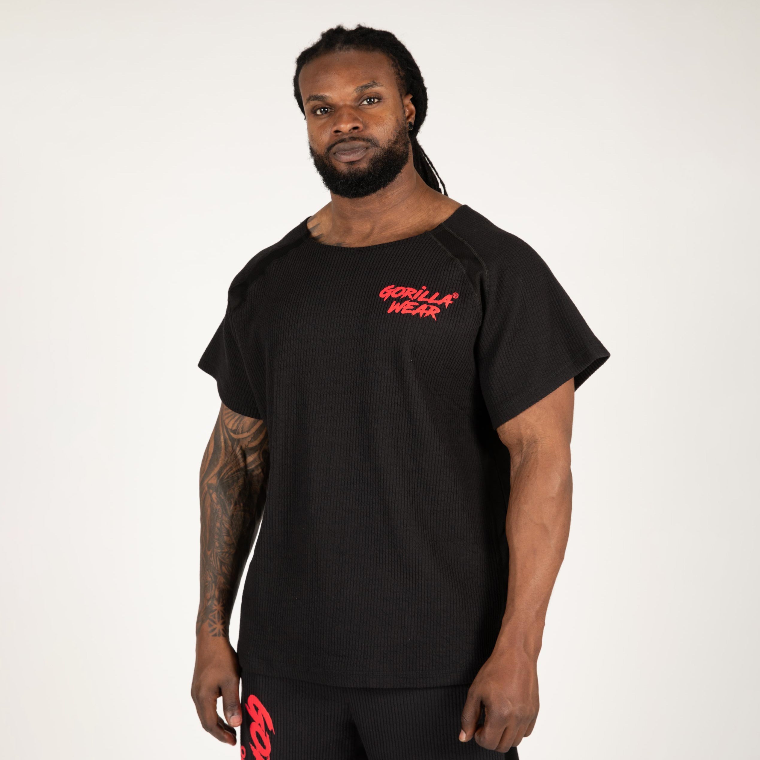 Gorilla Wear Augustine Old School Work Out Top, black/red Gorilla Wear