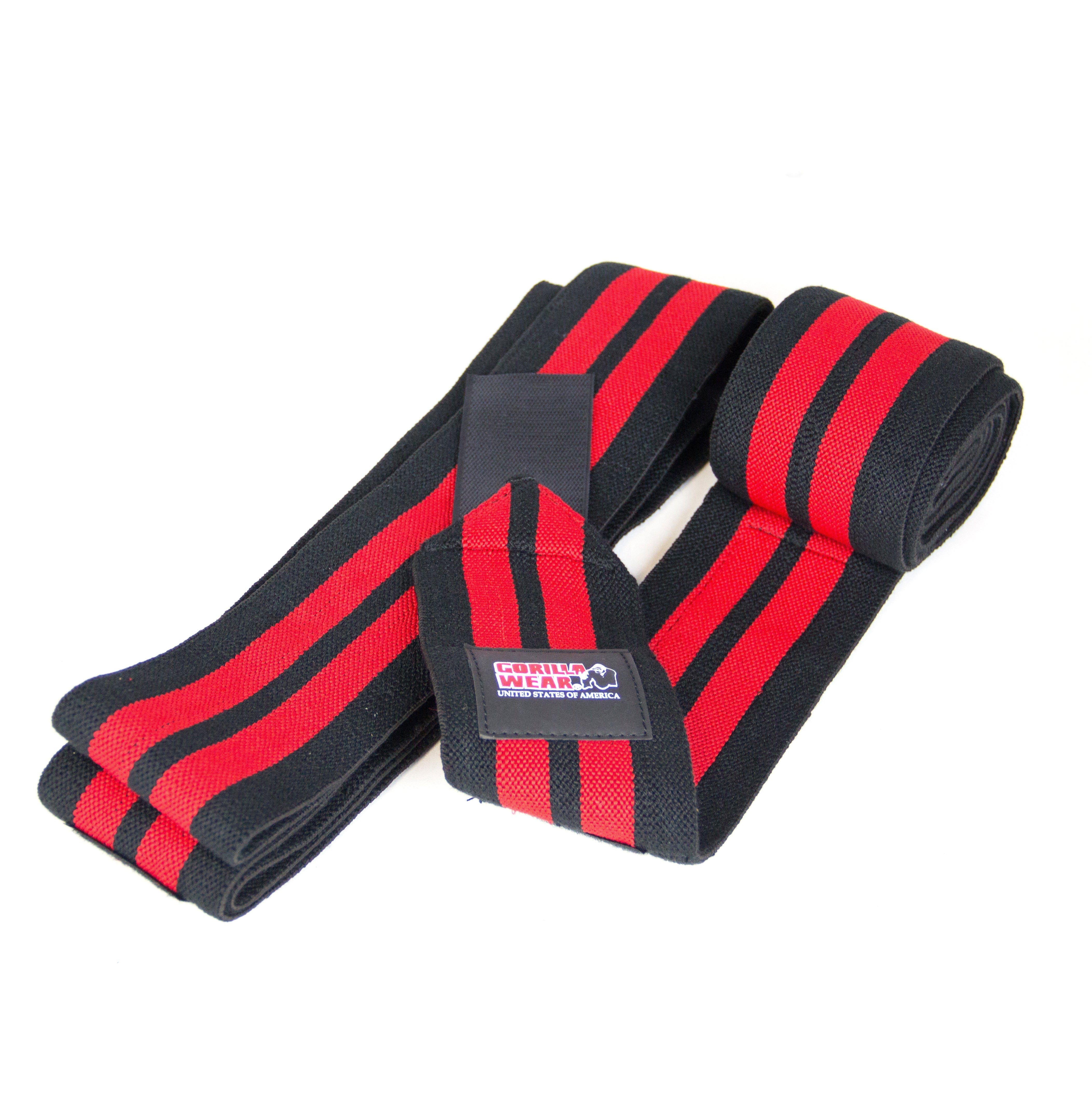 Gorilla Wear GW Knee Wraps 2 m, black/red Gorilla Wear