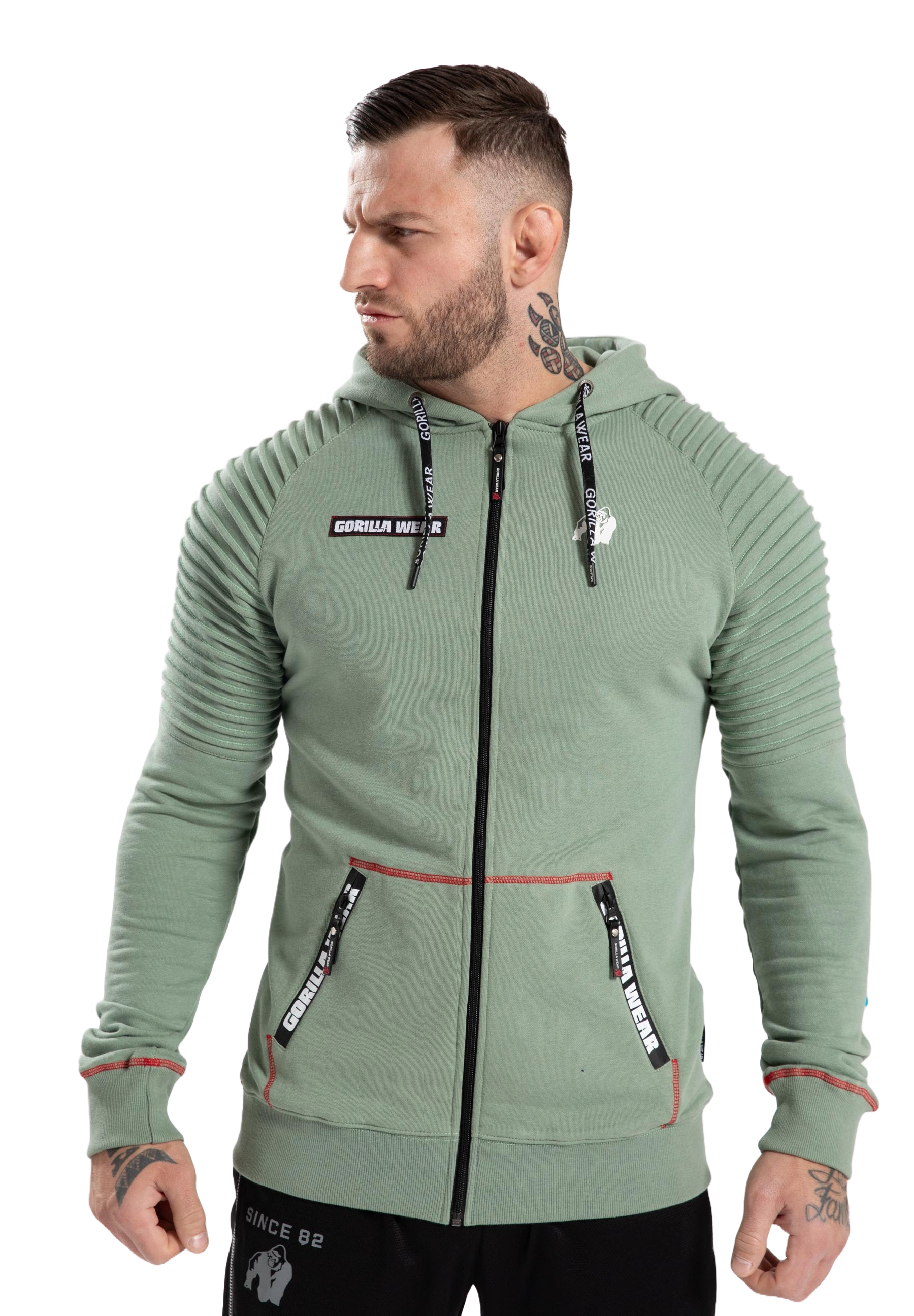 Gorilla Wear Georgia Zipped Hoodie, green bay Gorilla Wear