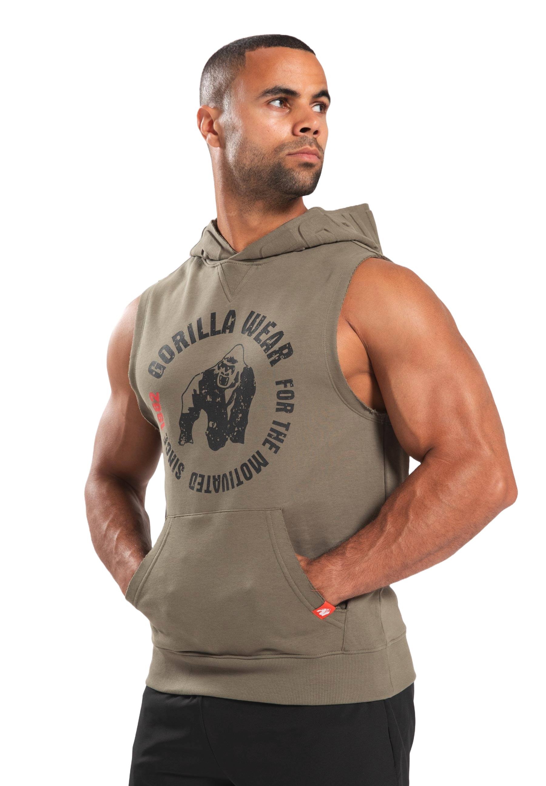 Gorilla Wear Marshall Sleeveless Hoodie, army green Gorilla Wear