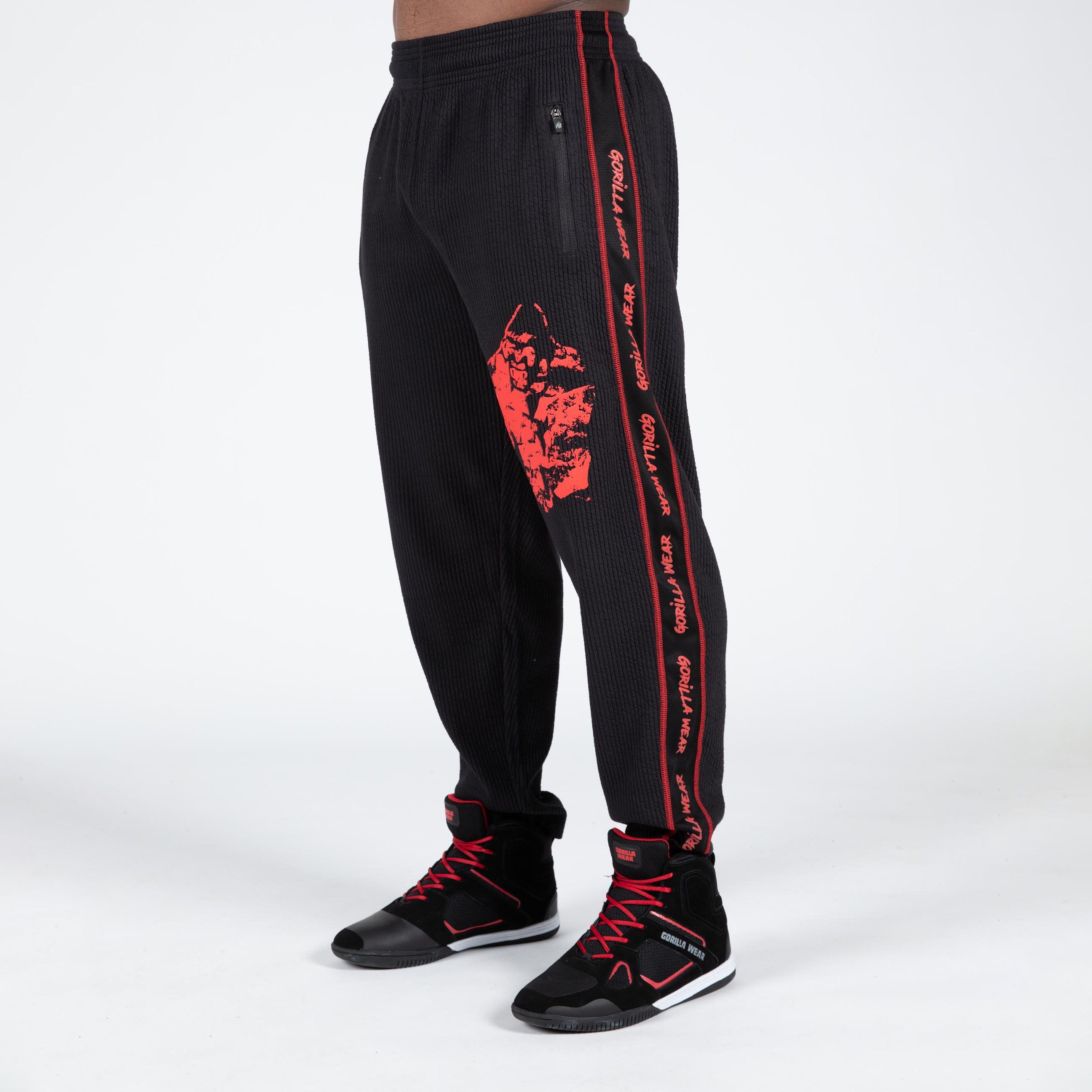 Gorilla Wear Buffalo Old School Workout Pants, black/red Gorilla Wear