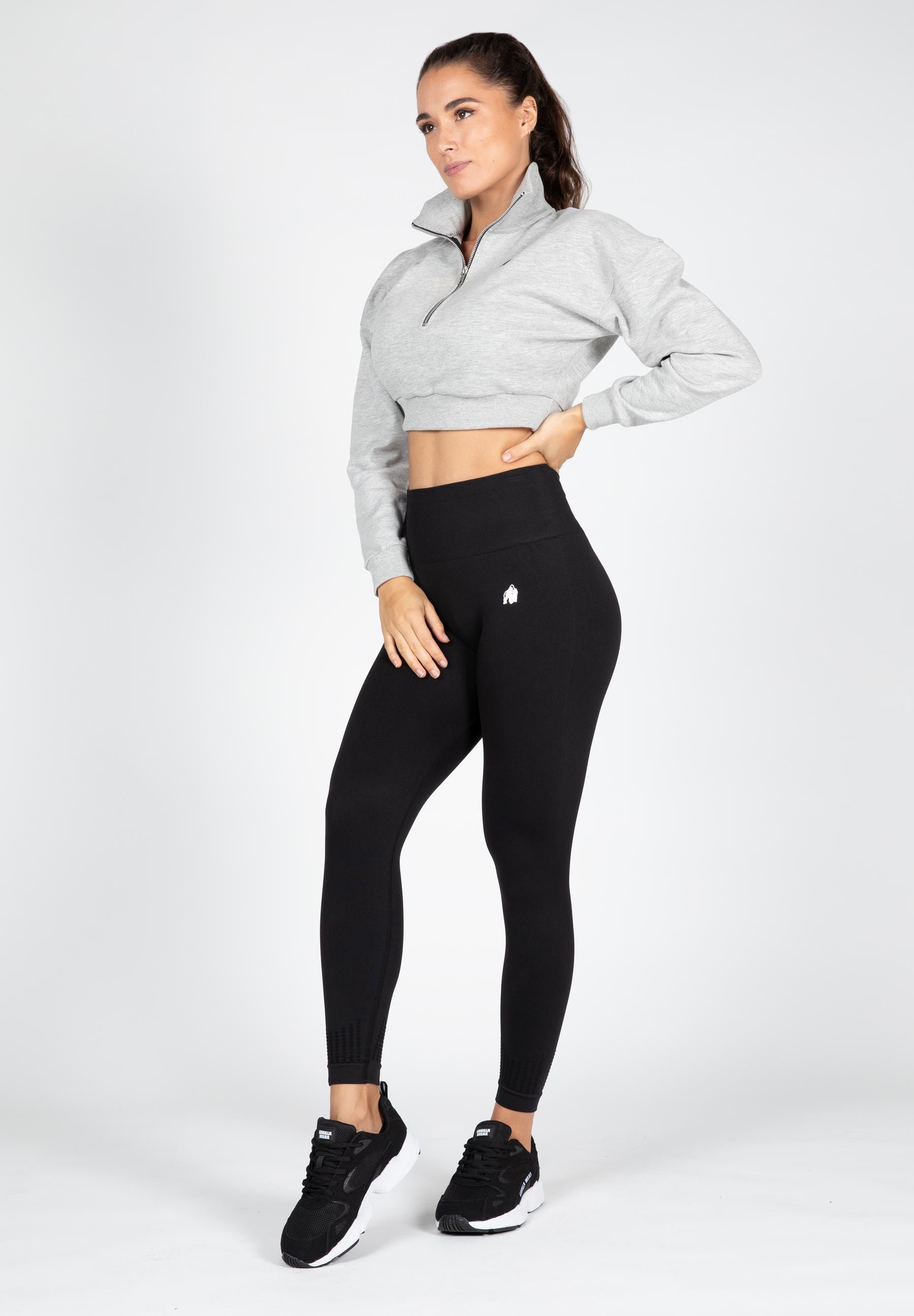 Gorilla Wear Ocala Cropped Half-Zip Sweatshirt, grey Gorilla Wear