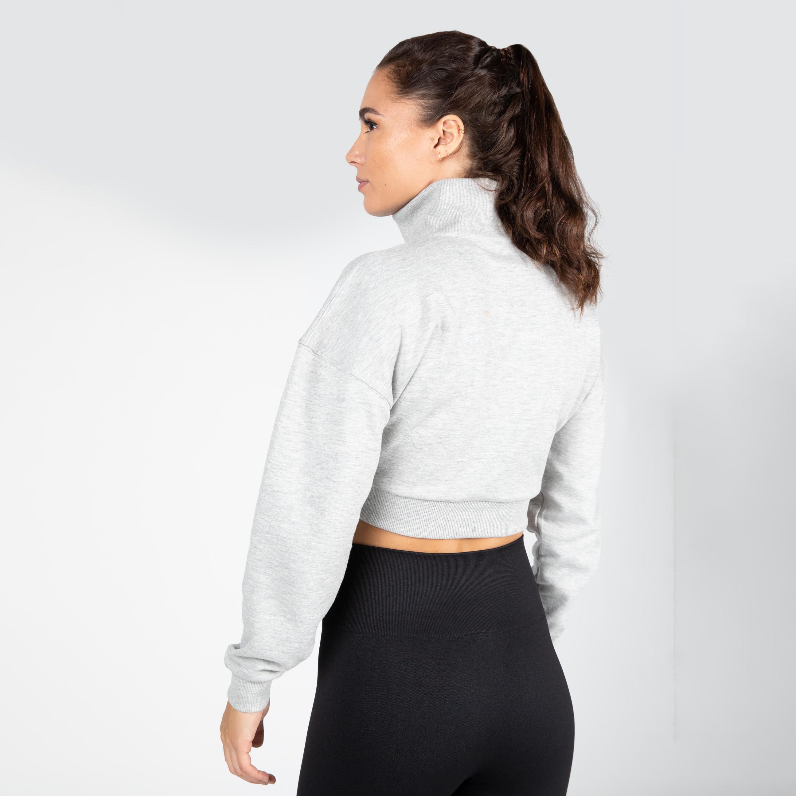 Gorilla Wear Ocala Cropped Half-Zip Sweatshirt, grey Gorilla Wear