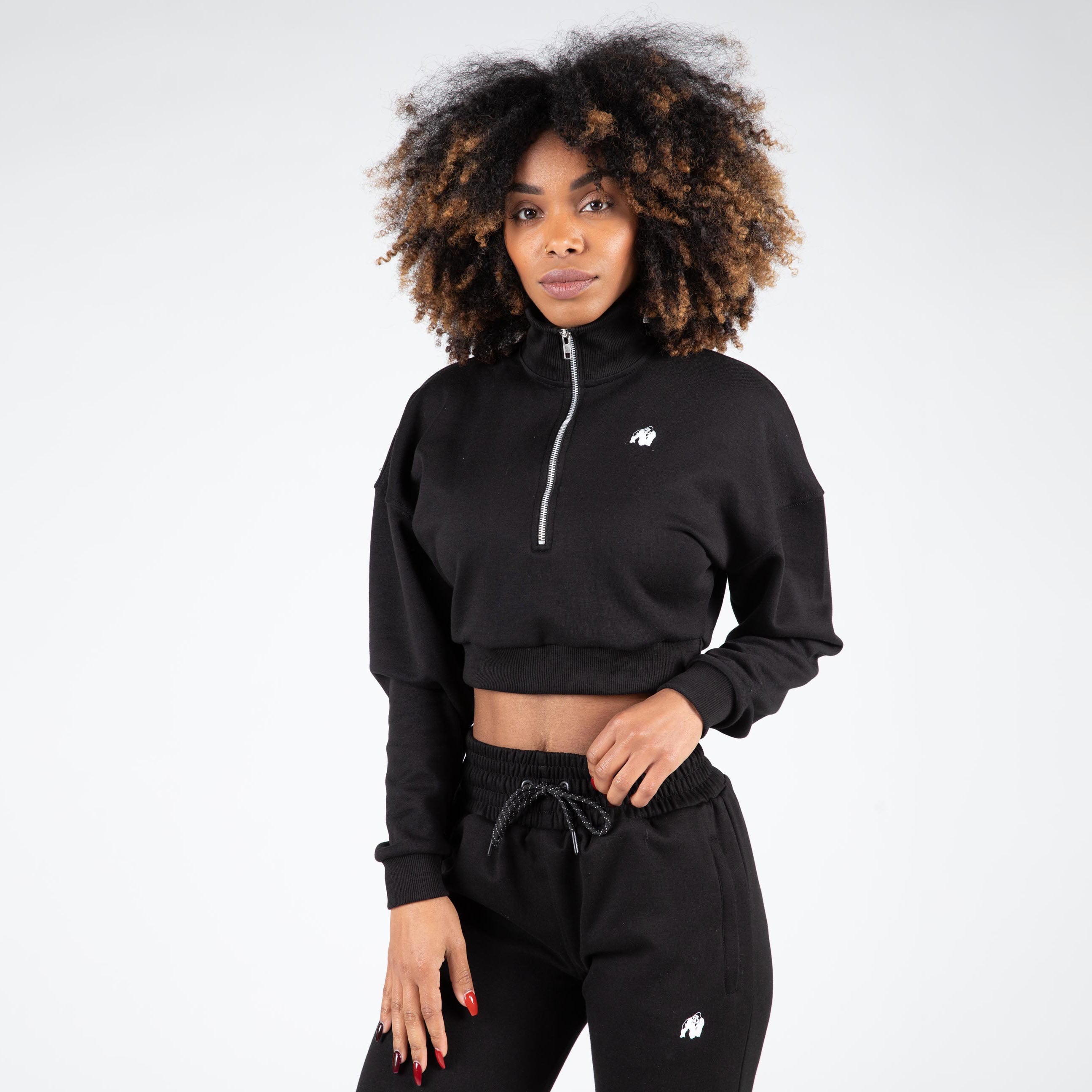 Gorilla Wear Ocala Cropped Half-Zip Sweatshirt, black Gorilla Wear