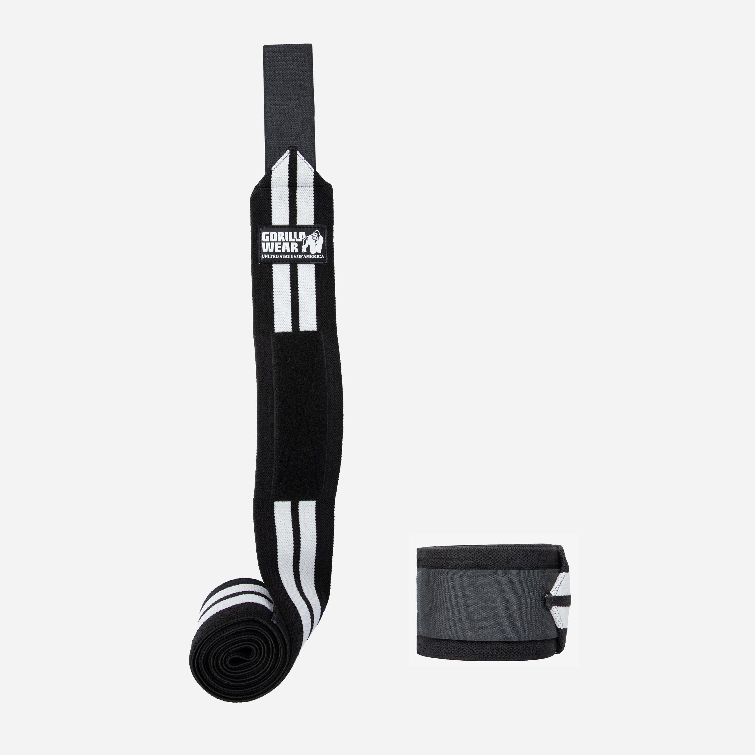 Gorilla Wear GW Knee Wraps 2,5 m, black/white Gorilla Wear