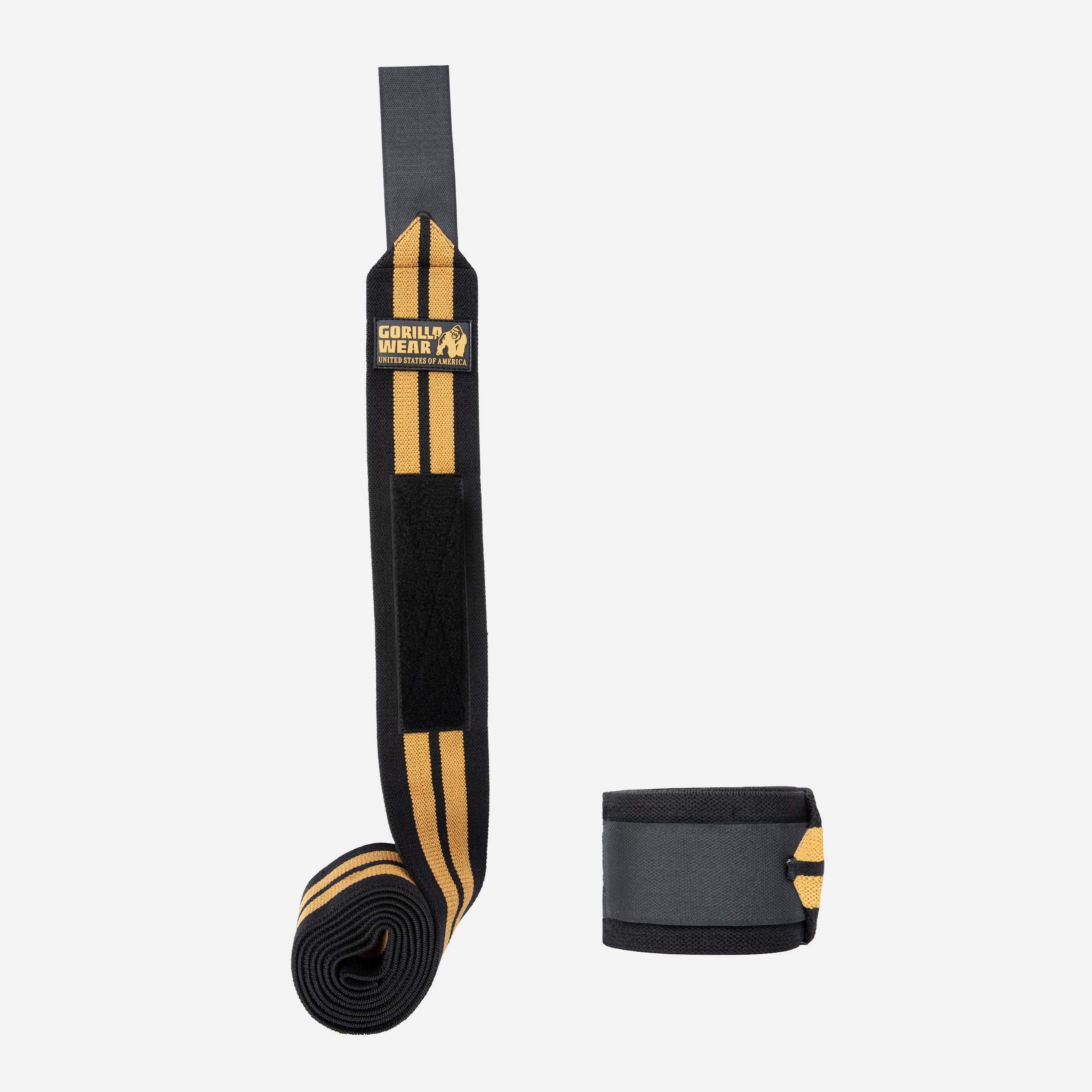 Gorilla Wear GW Knee Wraps 2 m, black/gold Gorilla Wear