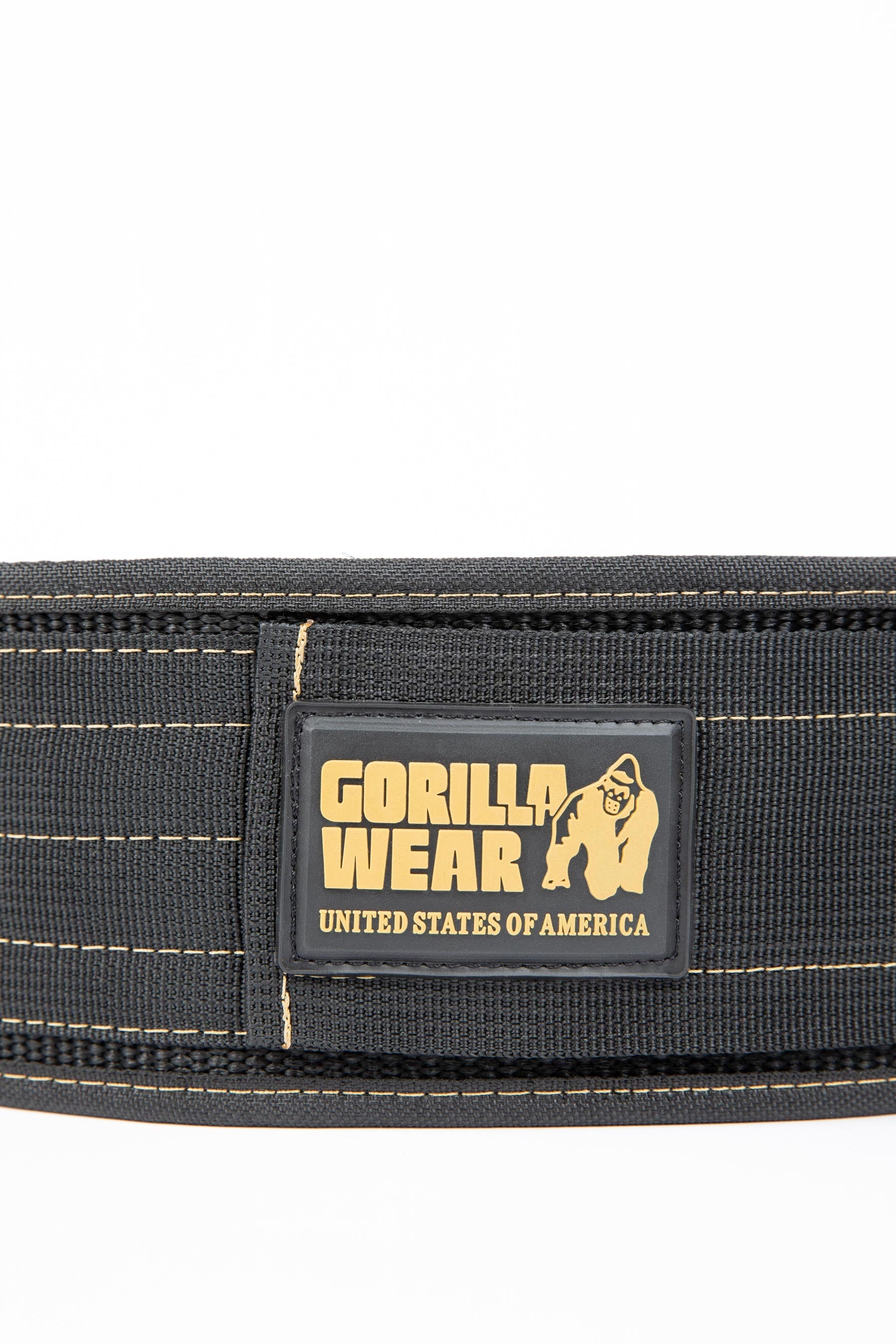 Gorilla Wear 4 Inch Nylon Belt, black/gold Gorilla Wear
