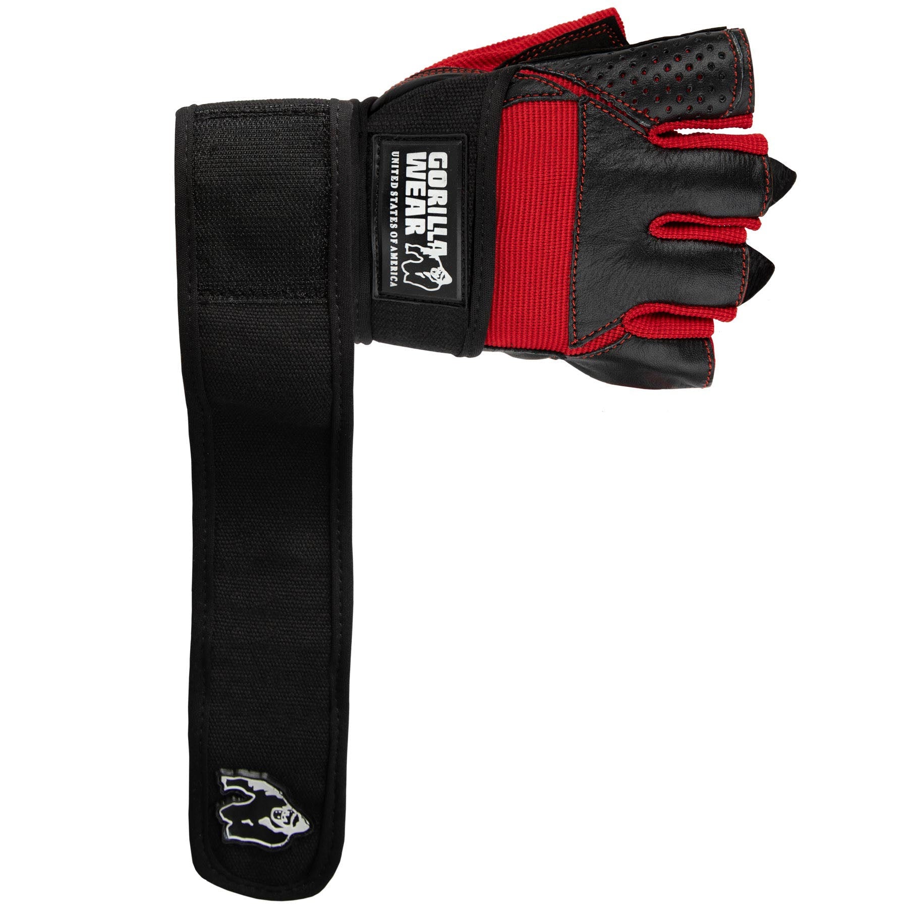 Gorilla Wear Dallas Wrist Wraps Gloves, black/red Gorilla Wear