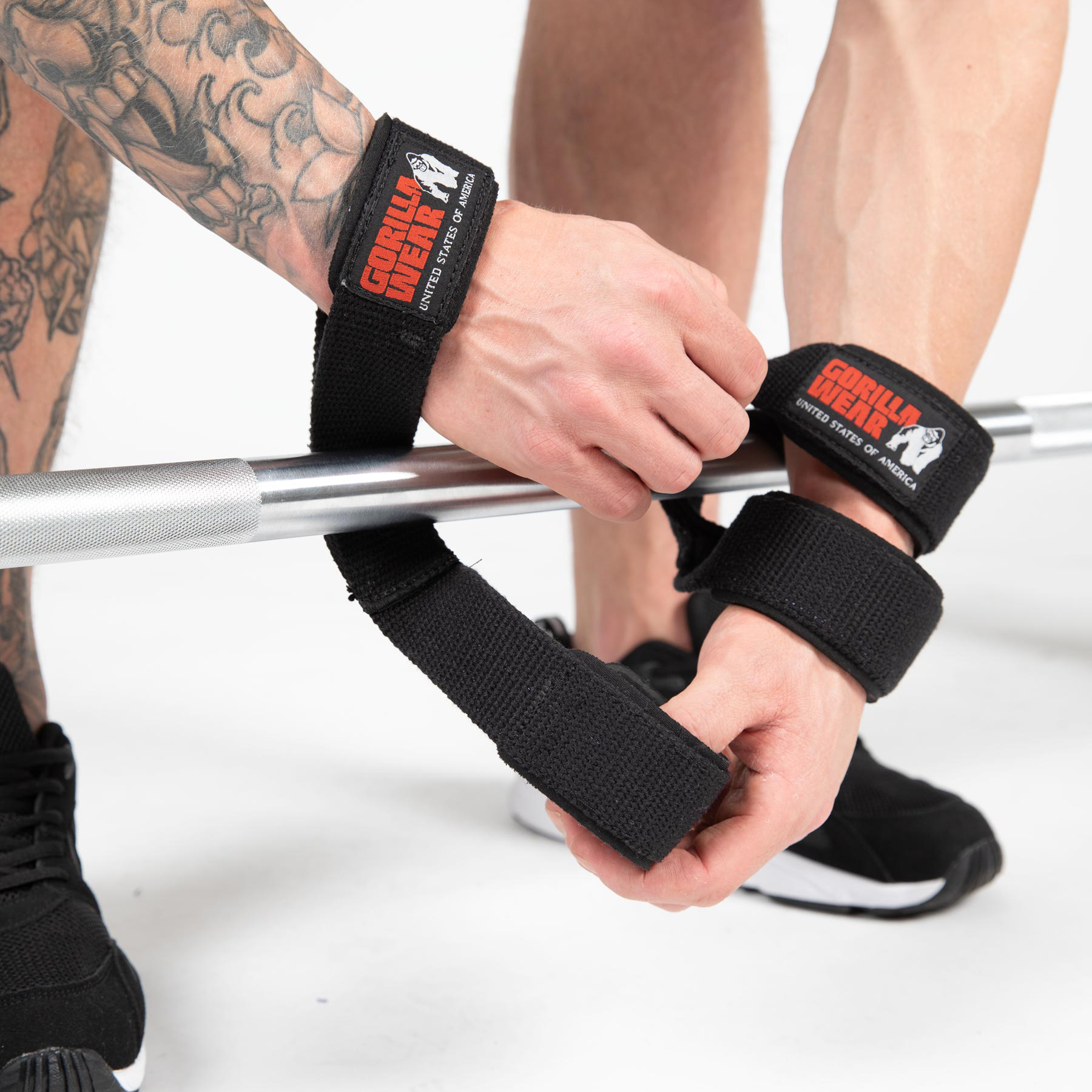 Gorilla Wear Figure 8 Lifting Straps, black Gorilla Wear